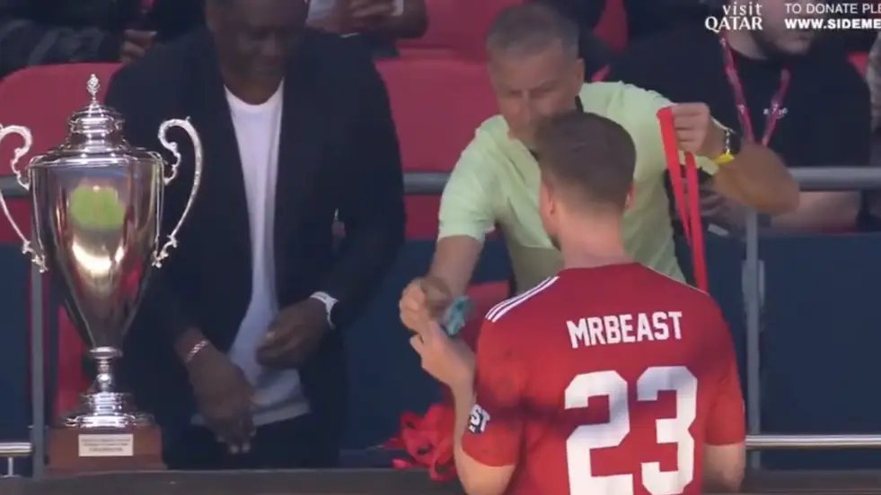 Fans can't believe what MrBeast did to Emile Heskey after the Sidemen Charity Match