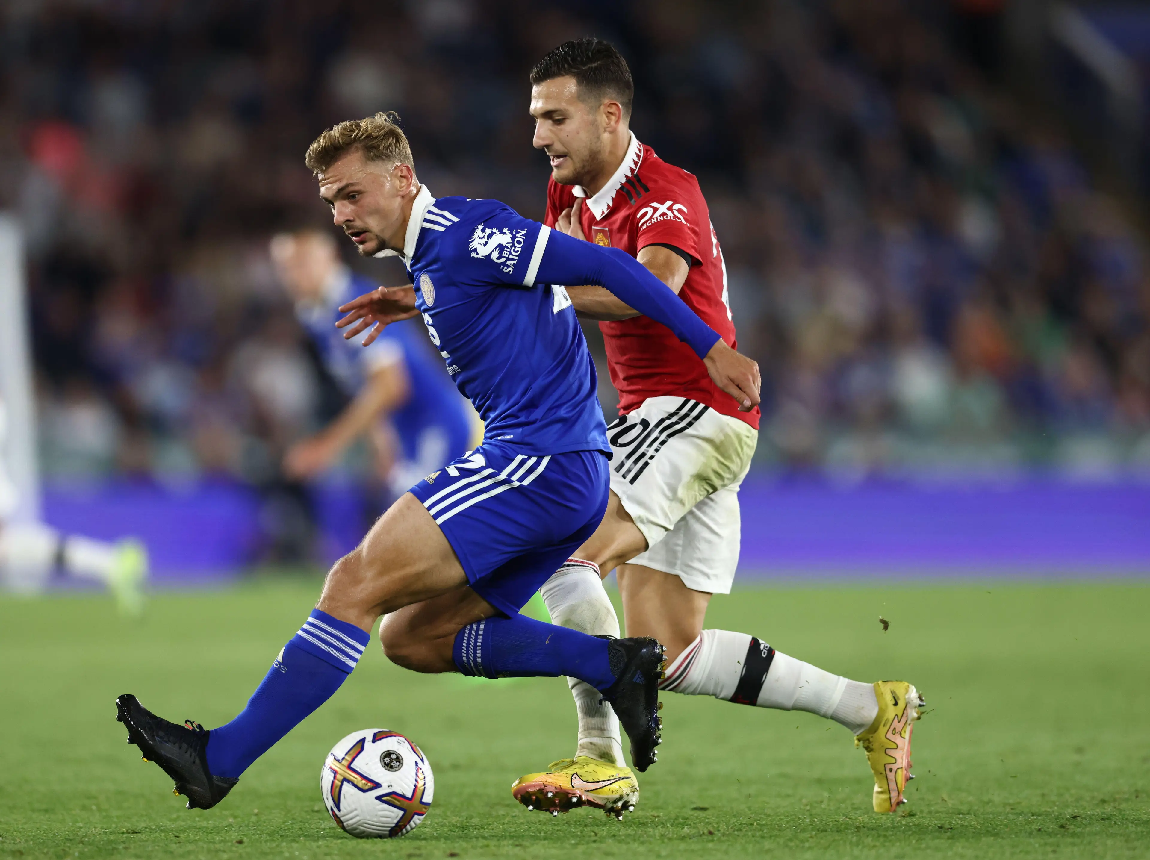 Dalot produced an impressive performance against Leicester (Image: Alamy)