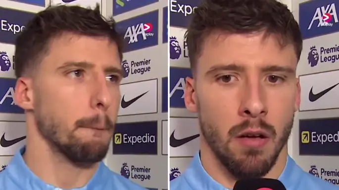 Ruben Dias snaps at reporter in awkward post-match interview after Liverpool defeat