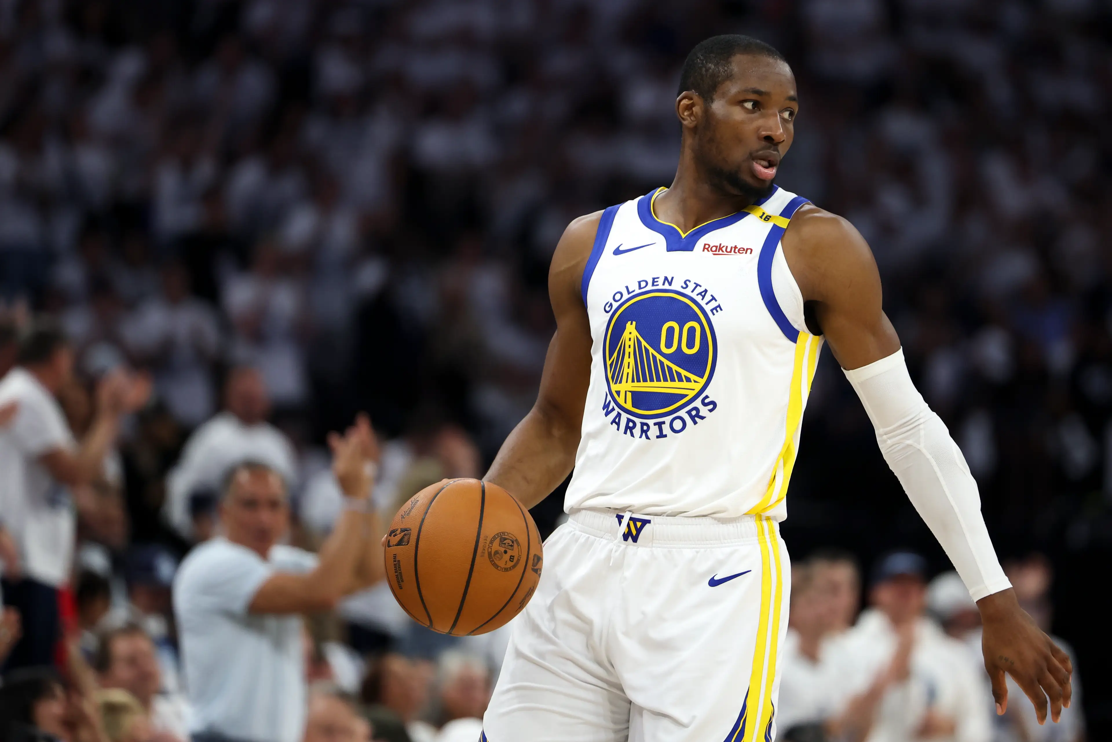 Jonathan Kuminga could leave the Golden State Warriors this offseason. Image: Getty