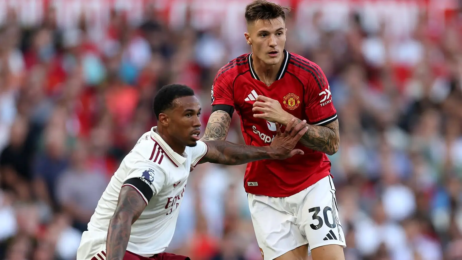 Arsenal fans think Gabriel aimed clear dig at Benjamin Sesko after disappointing Man Utd debut