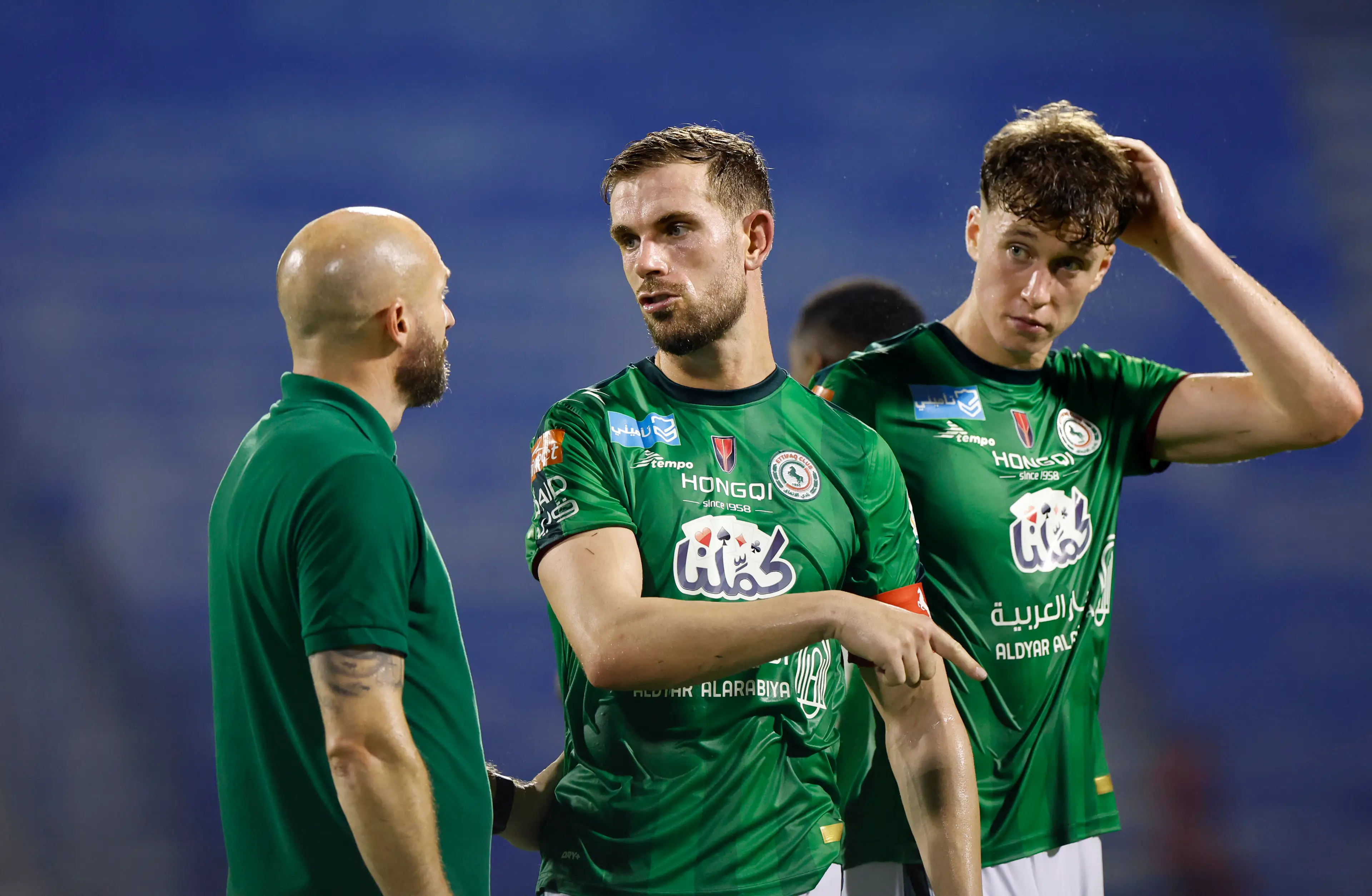 Hendry alongside Al Ettifaq captain Jordan Henderson. (Image