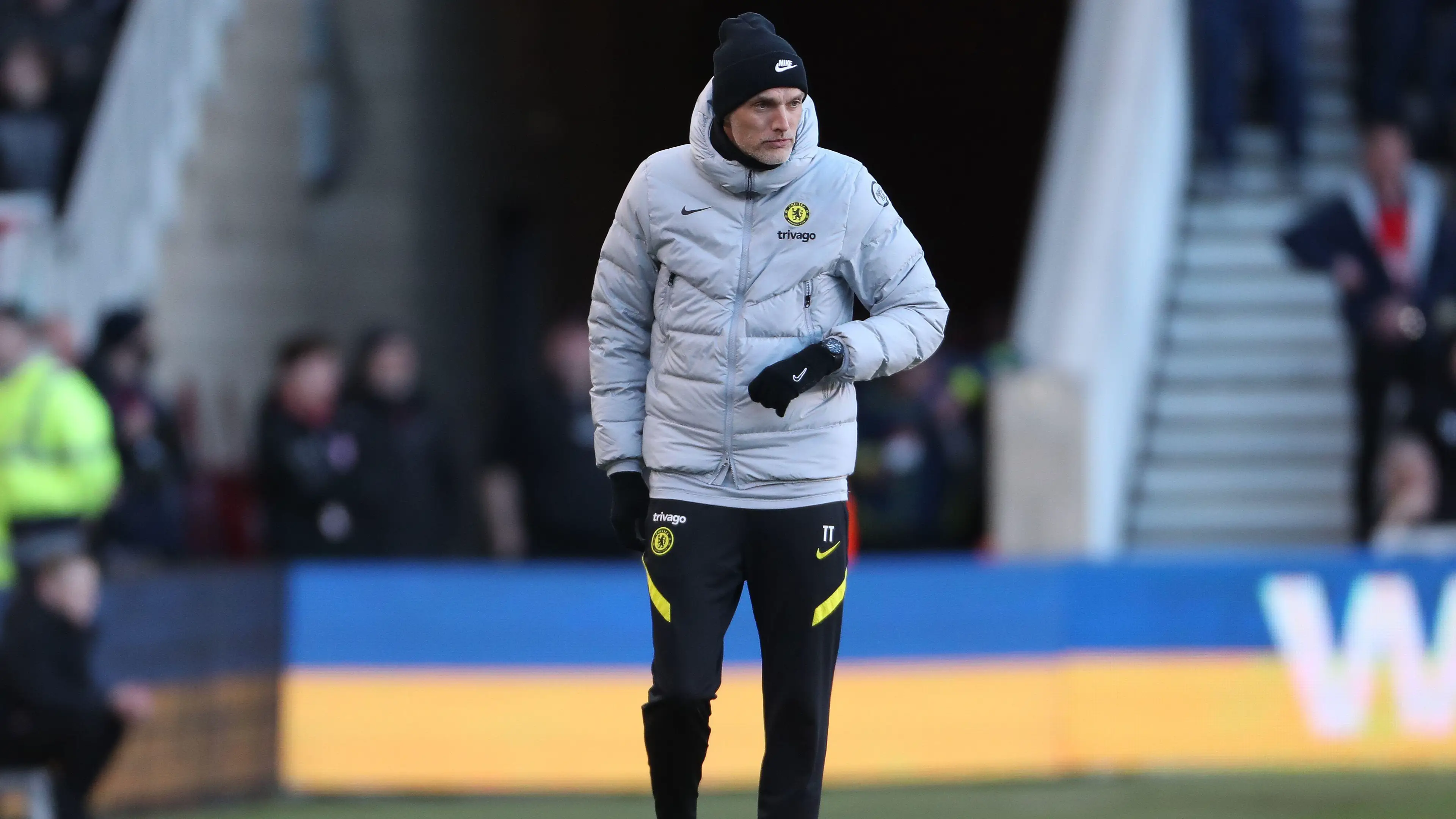 Thomas Tuchel on the touchline for Chelsea against Middlesbrough. (Alamy)