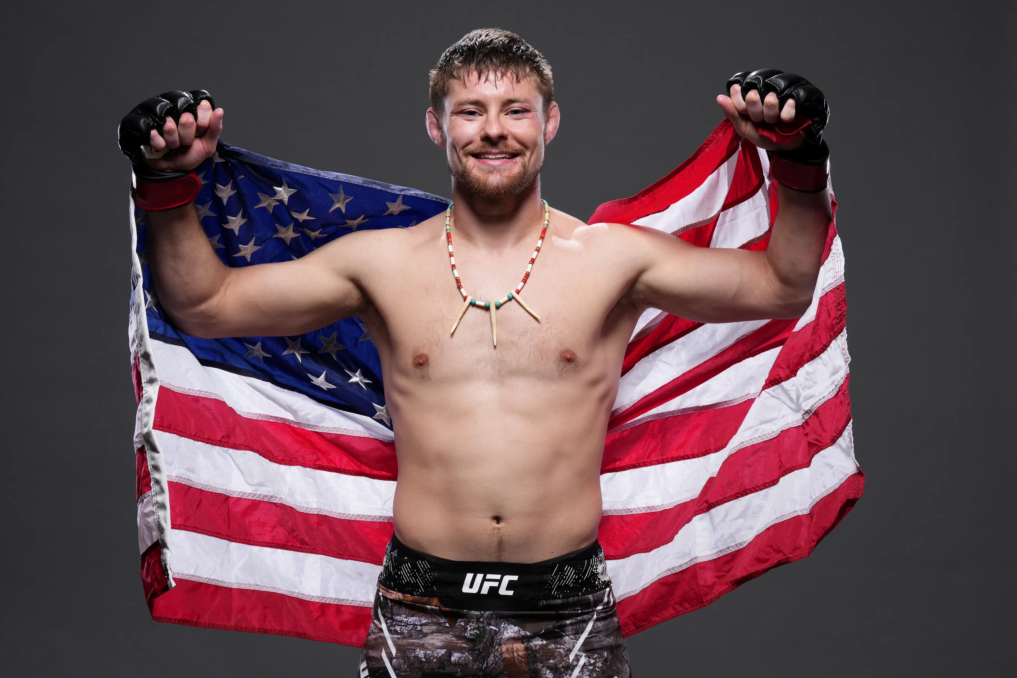 Bryce Mitchell poses for a picture after his UFC 310 victory. Image: Getty 