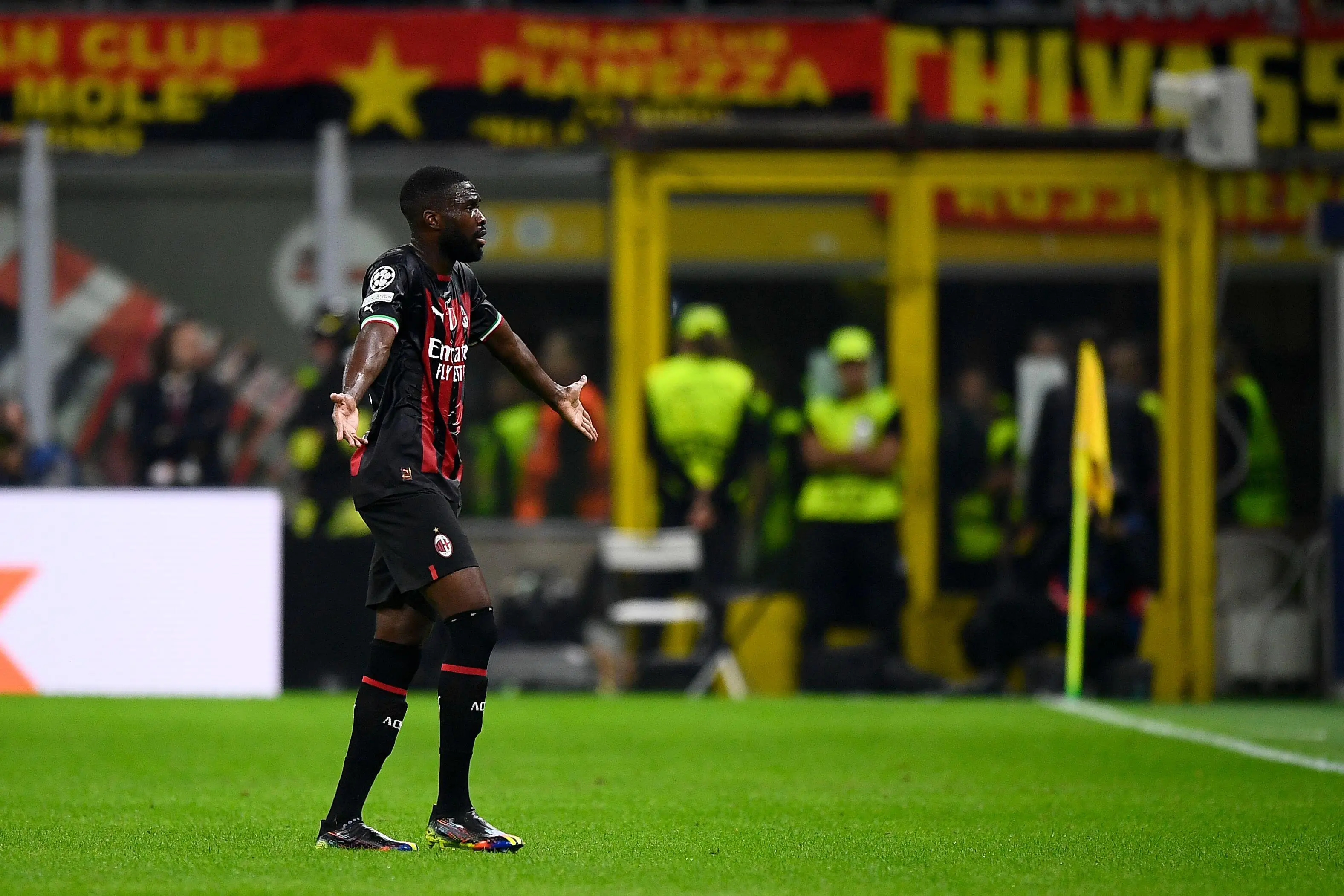 Fikayo Tomori was sent off against Chelsea. (Alamy)
