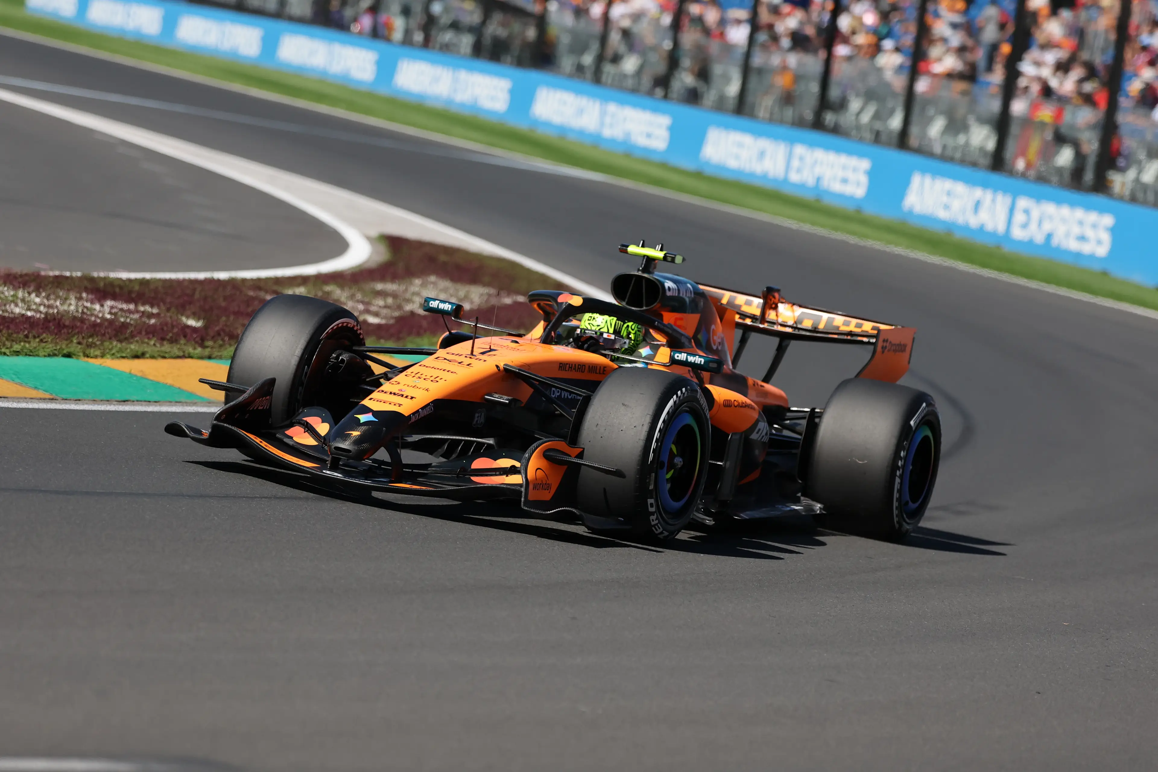 Lando Norris on track in Melbourne, Australia. Image: Getty