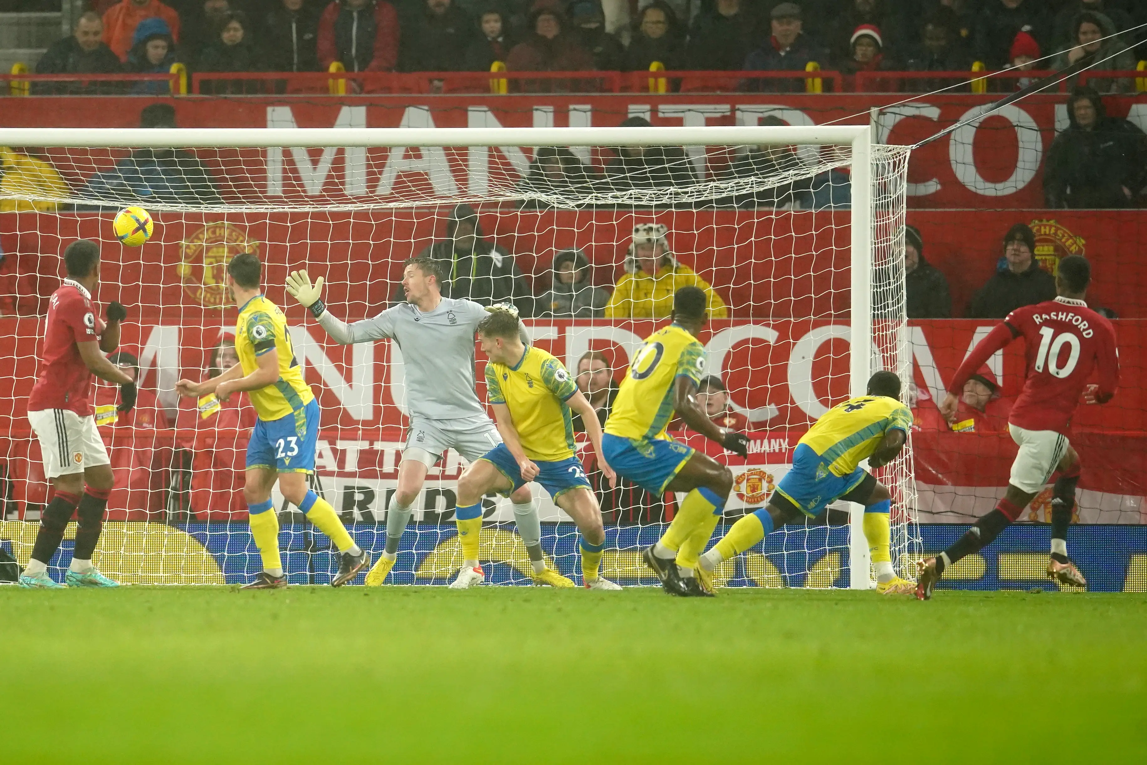 Rashford's effort was too powerful to handle. (Image