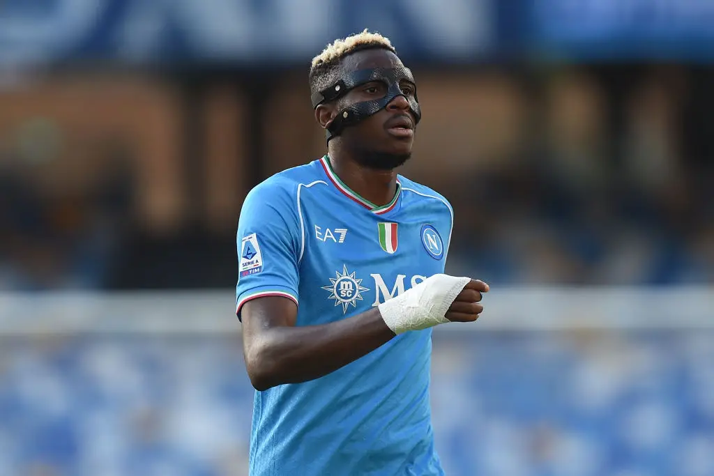 Victor Osimhen in action for Napoli during the 2023/24 season -