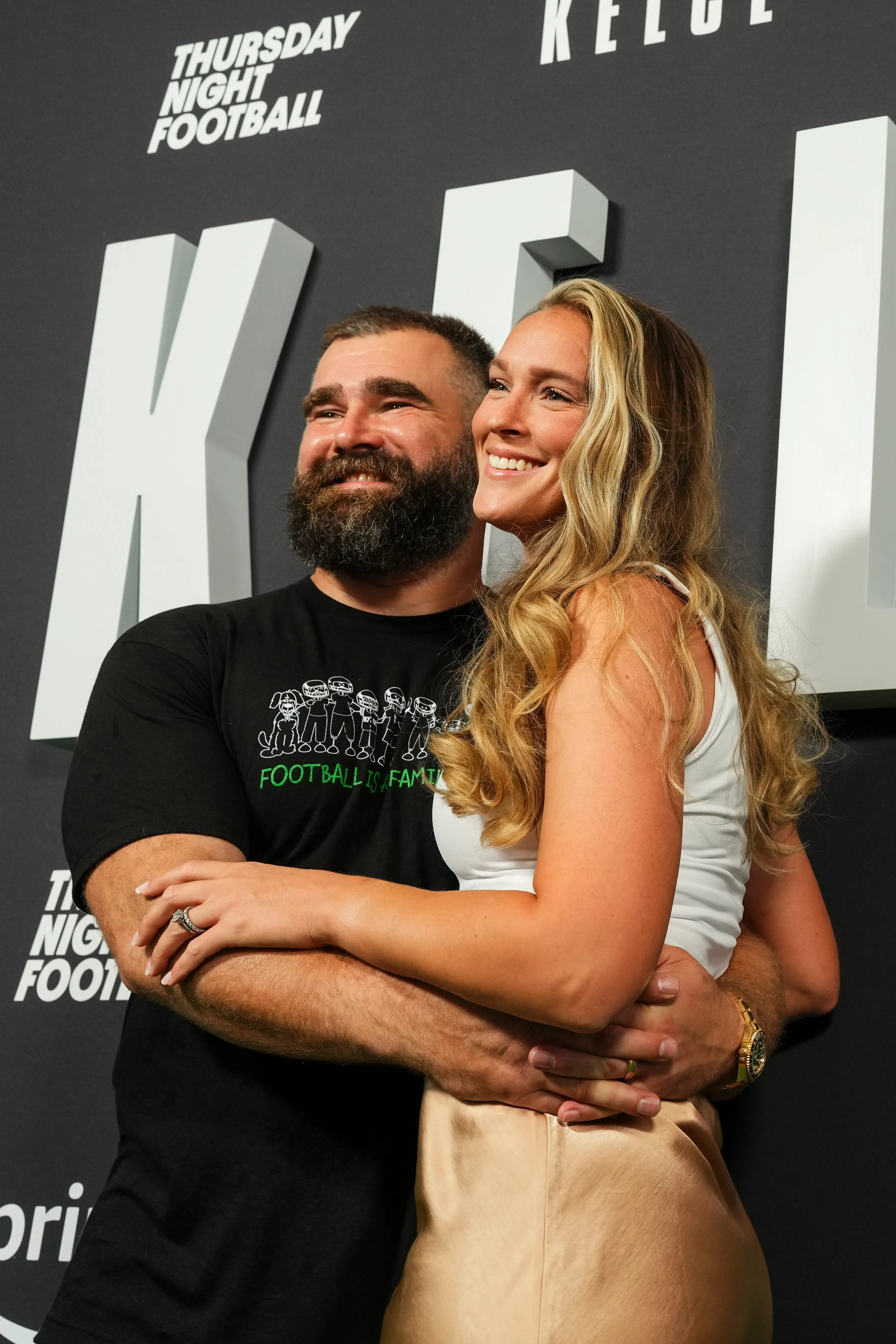 Jason and Kylie Kelce got married in 2018. Image: Getty