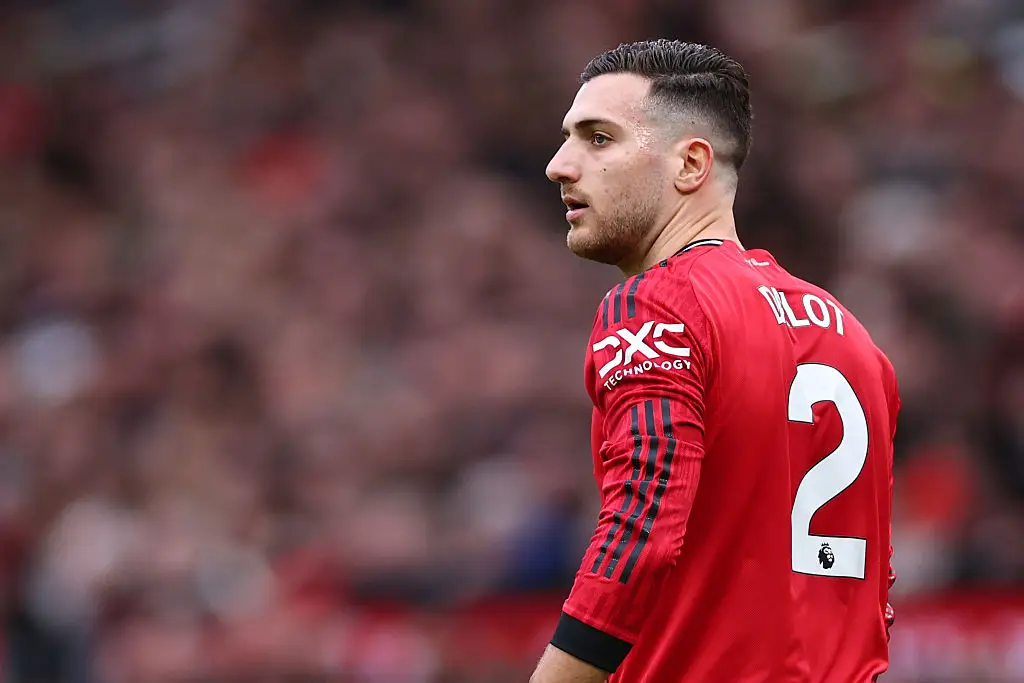 Diogo Dalot escaped a red card during the Manchester derby (Credit:Getty)