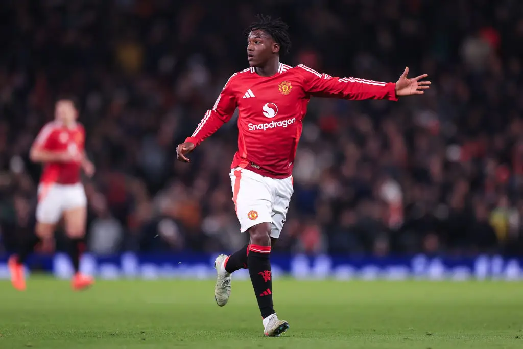 Kobbie Mainoo in action for Manchester United (Credit:Getty)