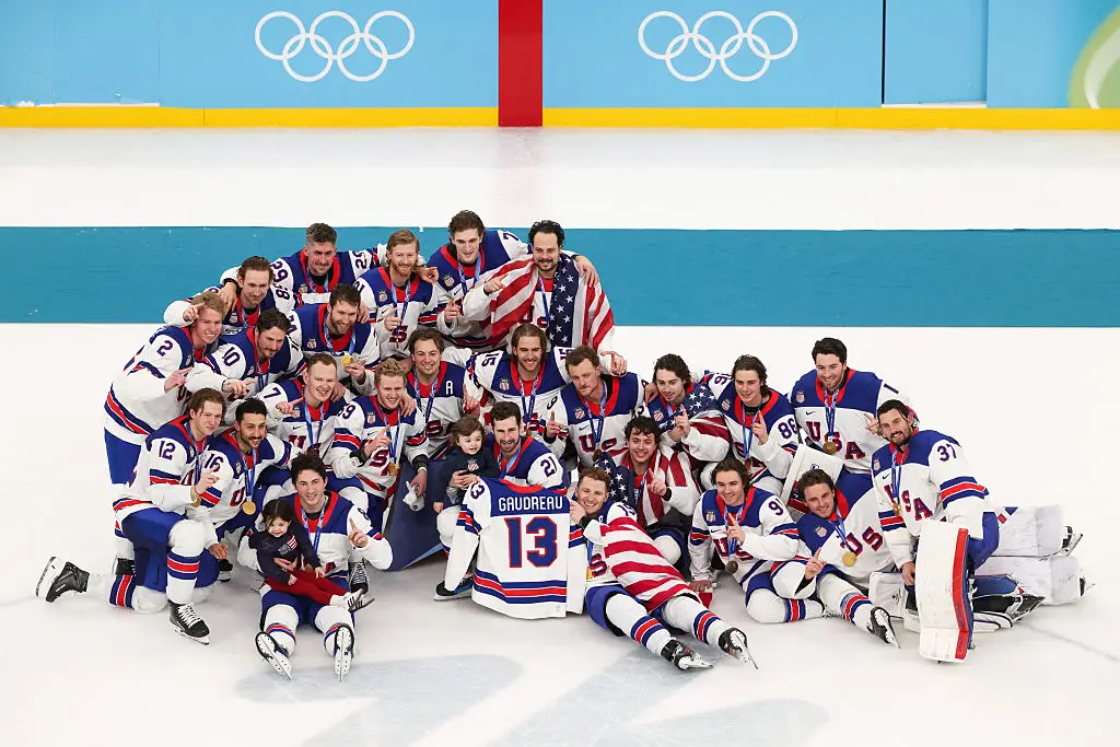 The US men's hockey team secured gold against Canada (Credit:Getty)