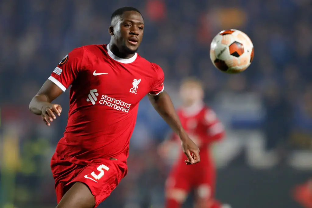Ibrahima Konate in action for Liverpool (