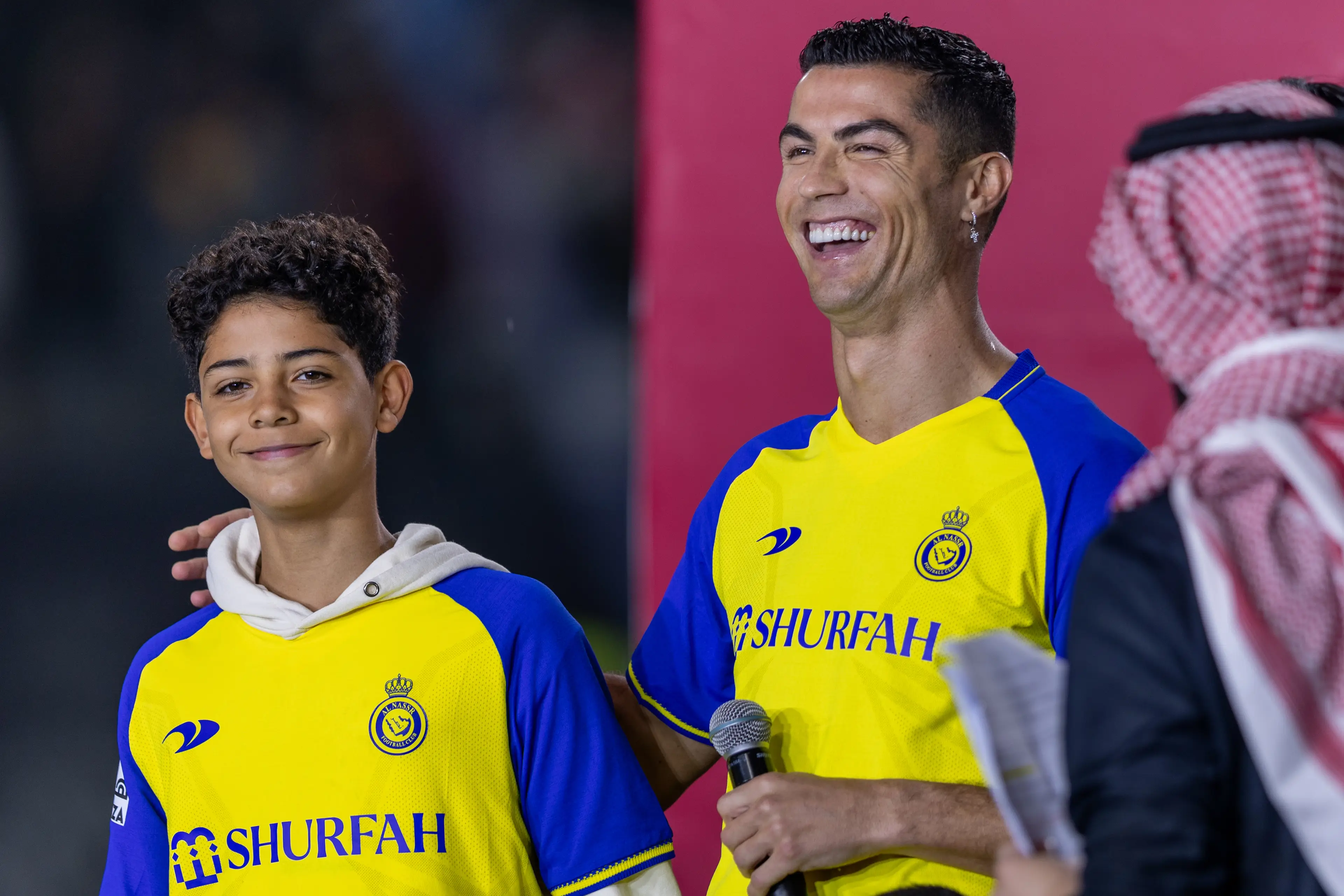 Cristiano Ronaldo with his son Cristiano Ronaldo Jr. Image: Getty 