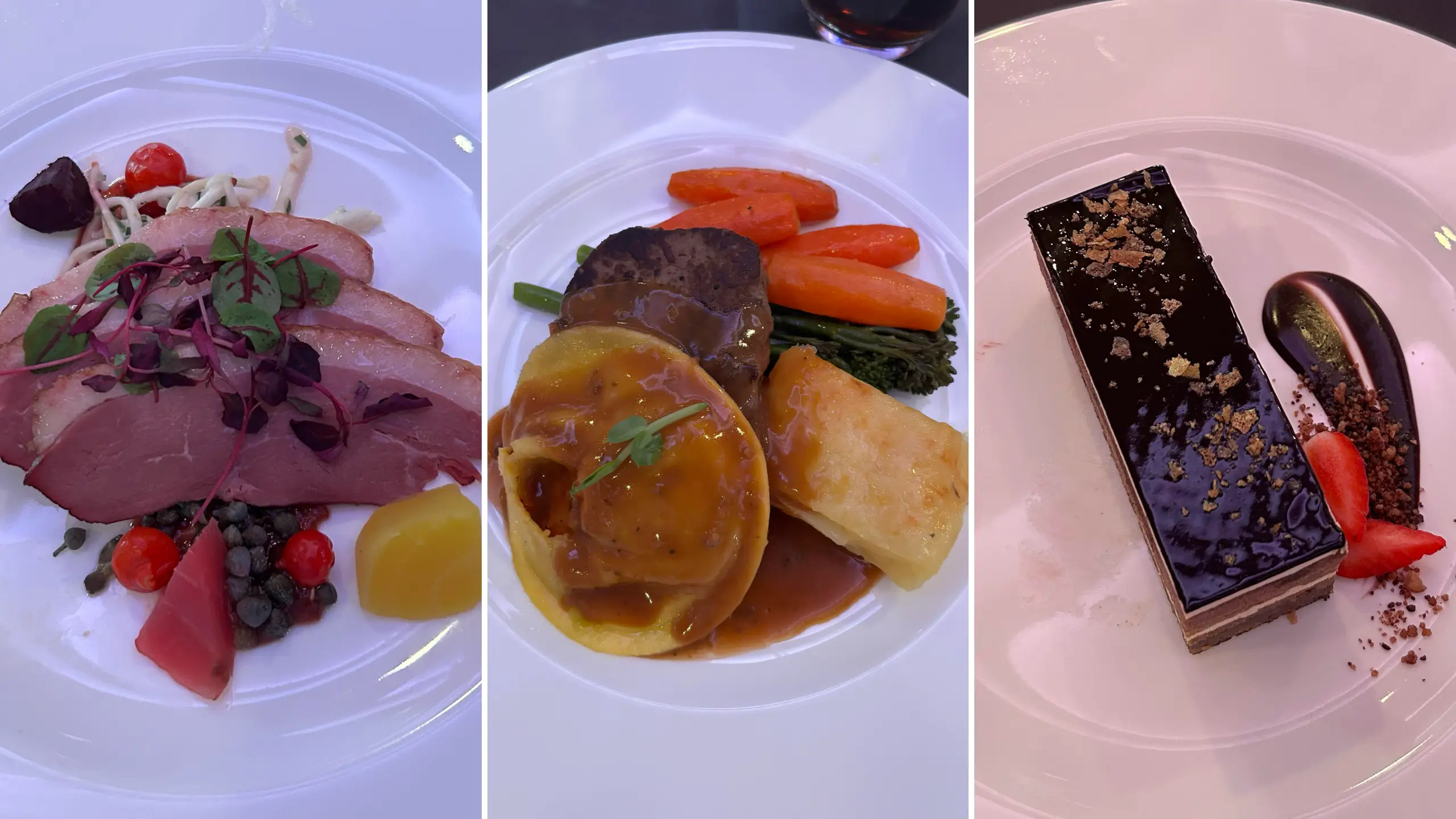 All three courses on offer. (