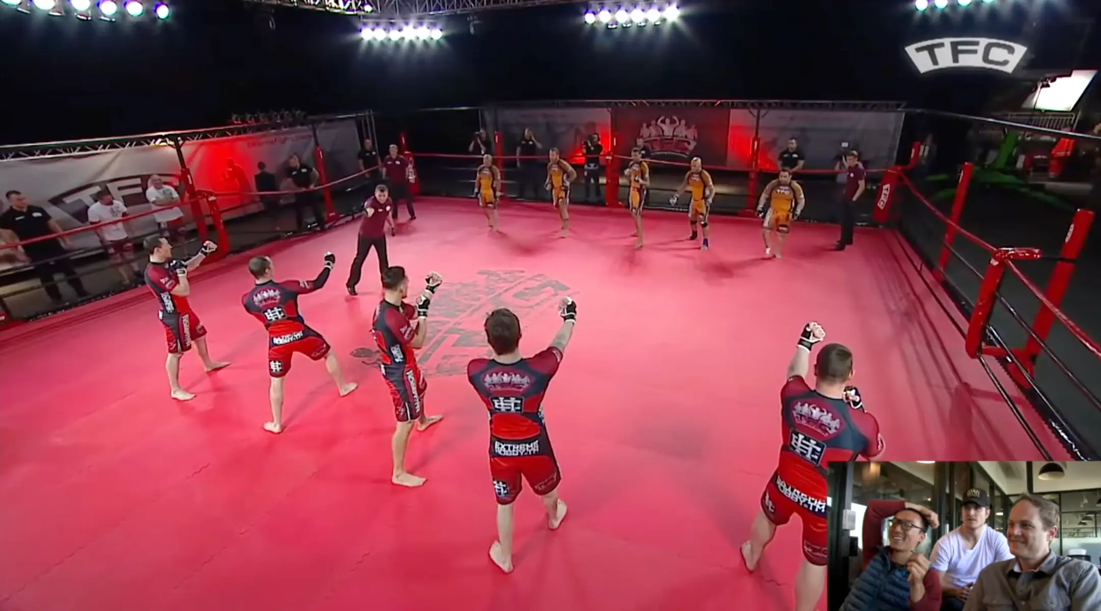 Team England beat Team Brazil in a 5 vs. 5 MMA fight. Image: YouTube/Fight Commentary Breakdowns 