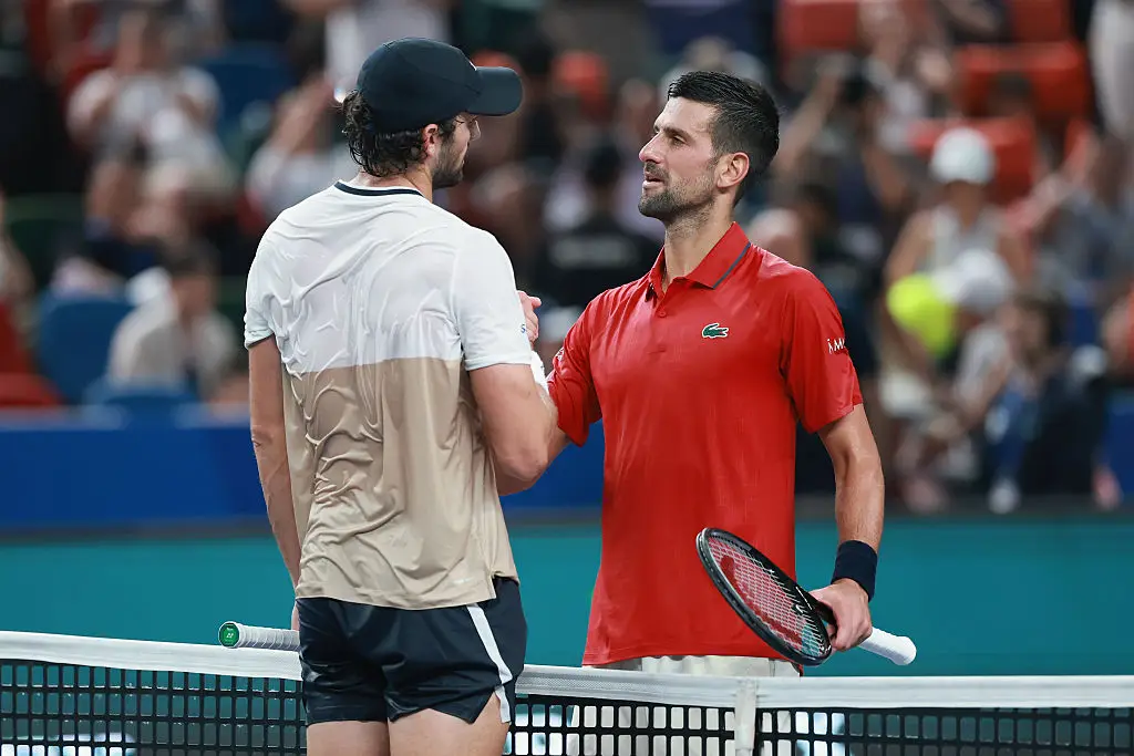 Djokovic shook hands with Vacherot after the match. (Image: Lintao Zhang/Getty Images)