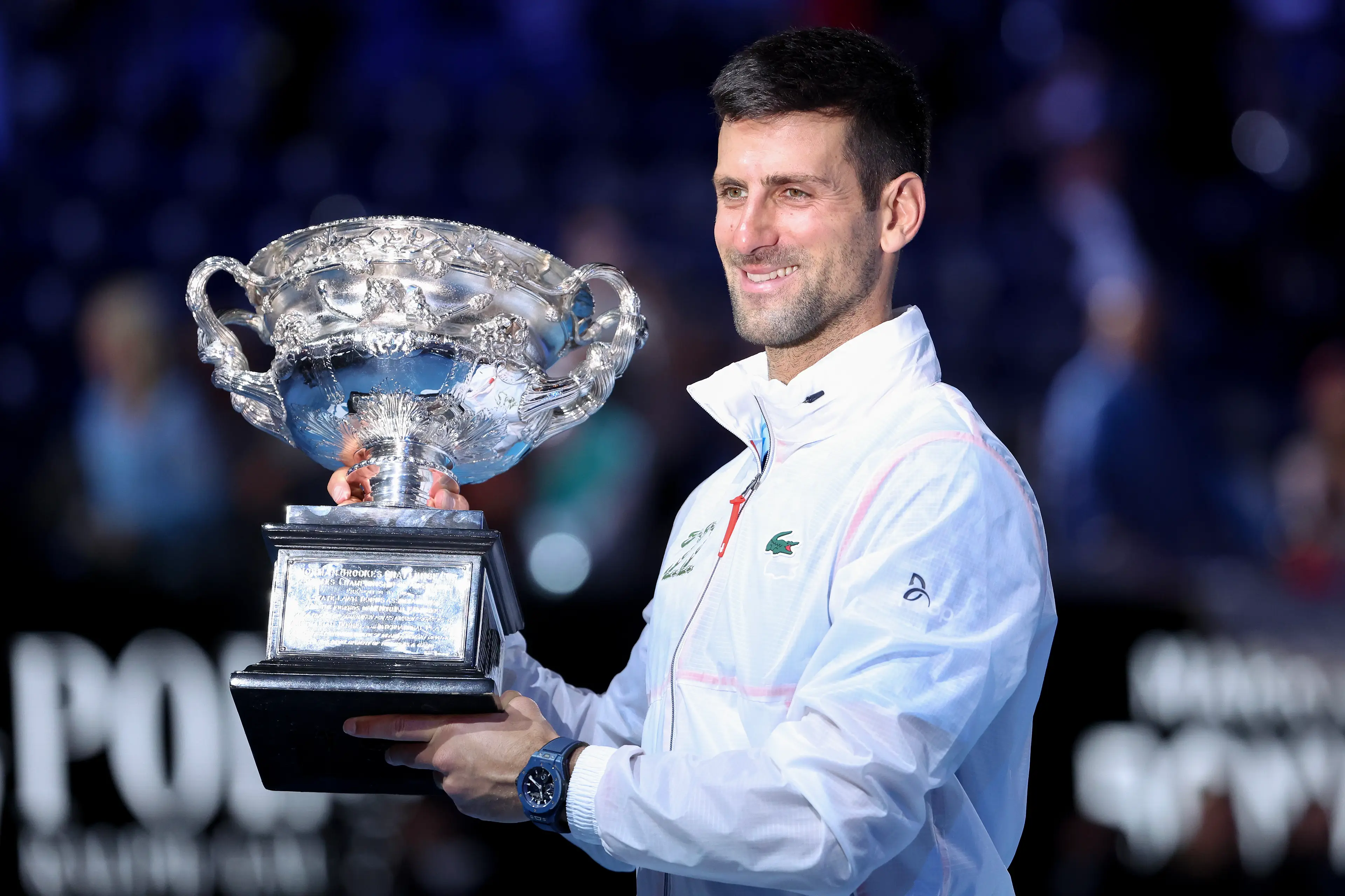 Novak Djokovic won the 2023 Australian Open after missing the year before. Image: Getty 
