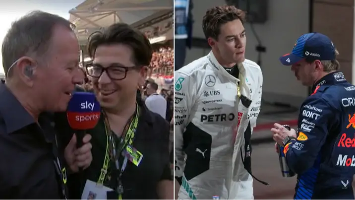 Martin Brundle forced to choose between Max Verstappen and George Russell in chaotic grid walk with Michael McIntyre