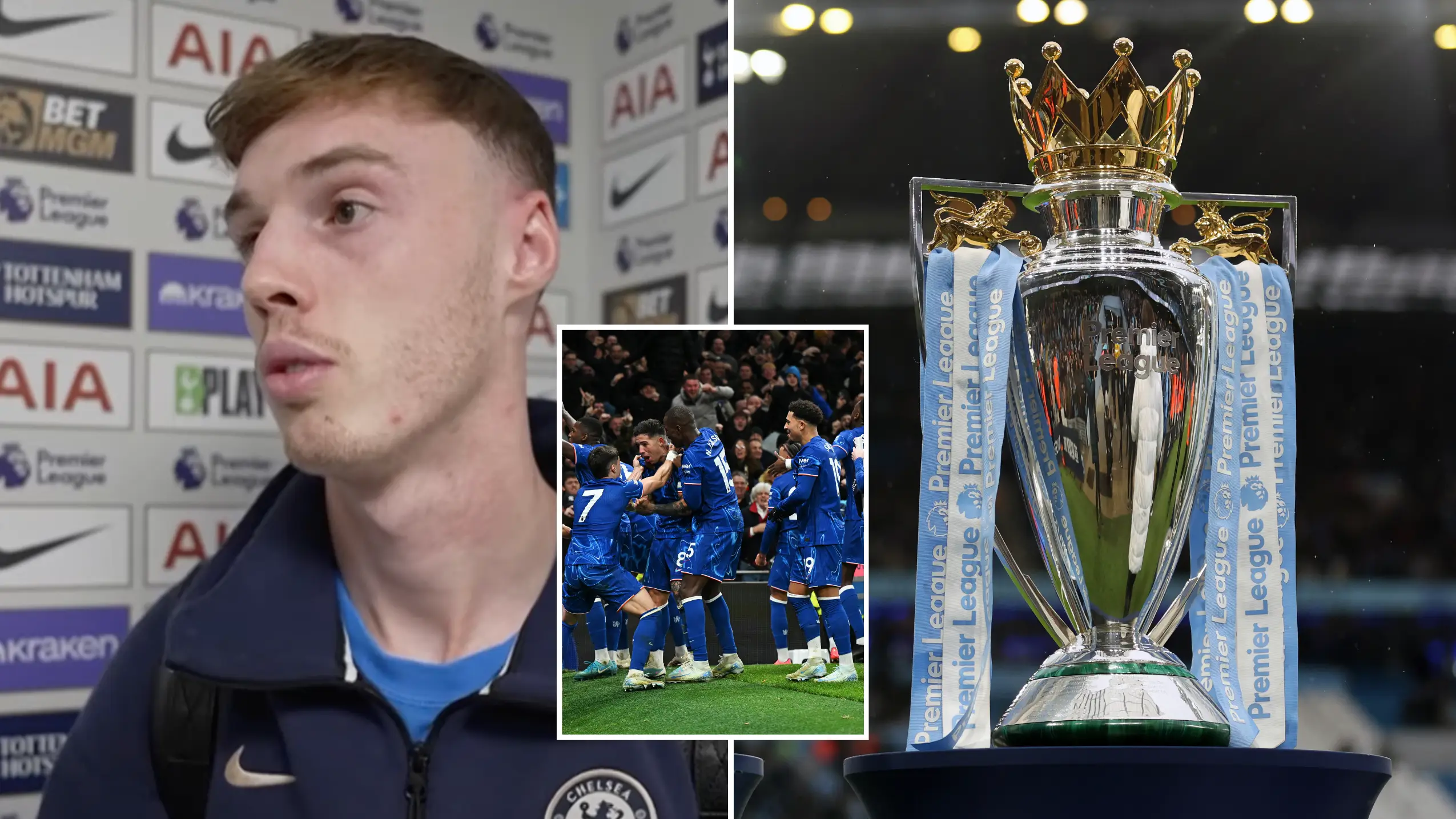 Cole Palmer asked if Chelsea are 'title contenders' in post-match interview and his reaction is priceless