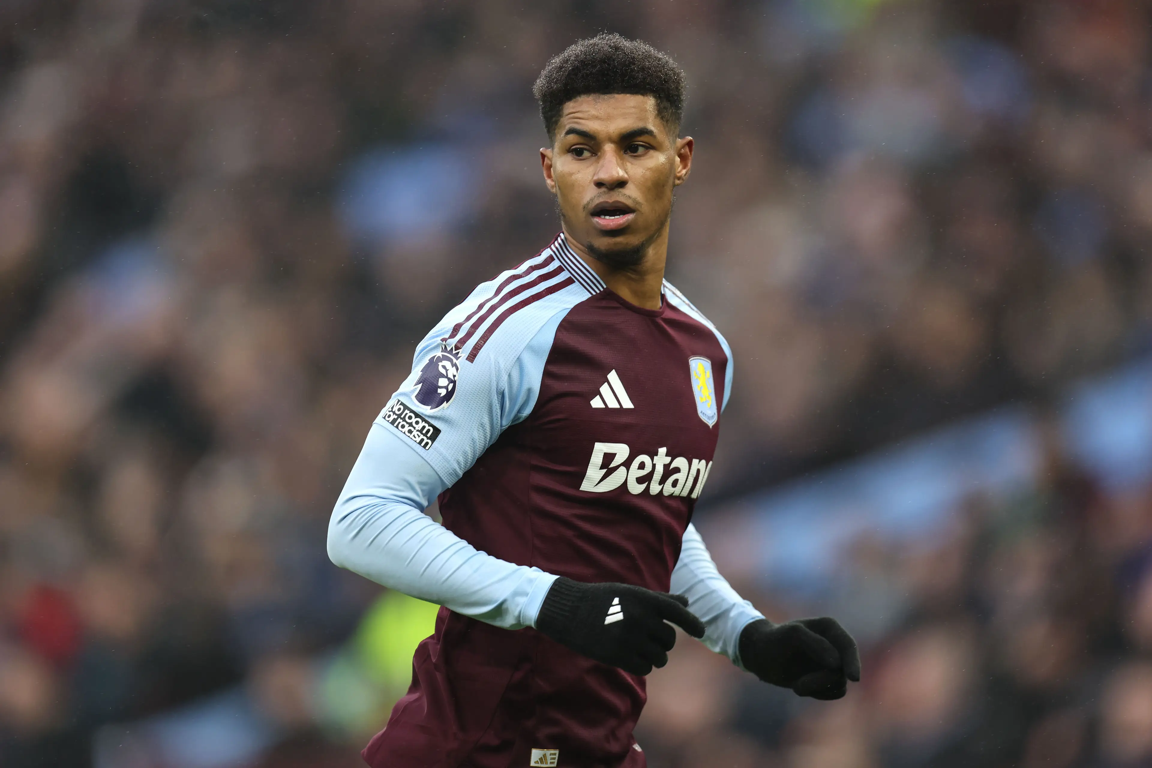 Marcus Rashford made his Premier League debut for Aston Villa on Saturday. Image: Getty 