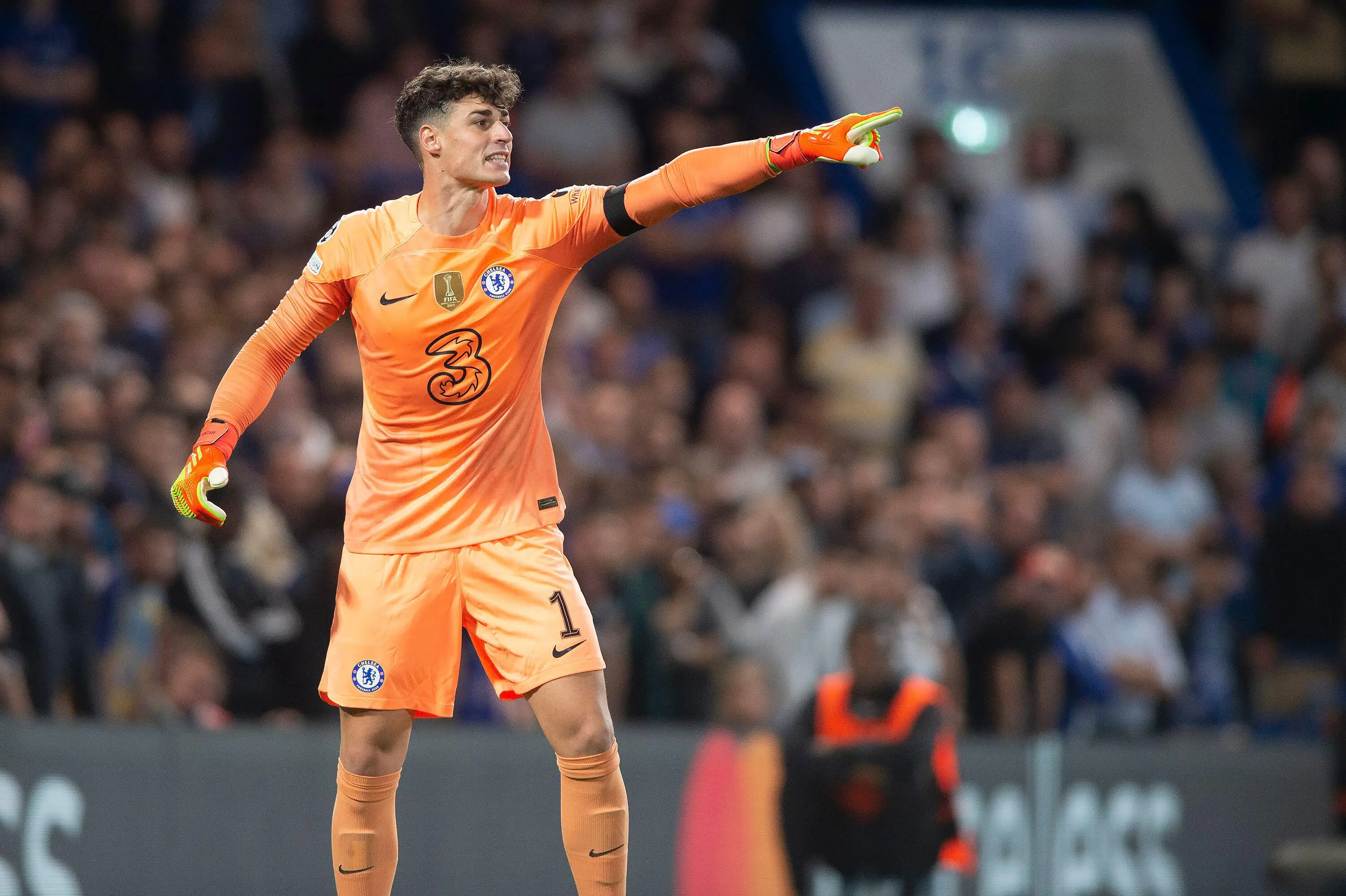Kepa Arrizabalaga in goal for Chelsea against FC Salzburg. (Alamy)