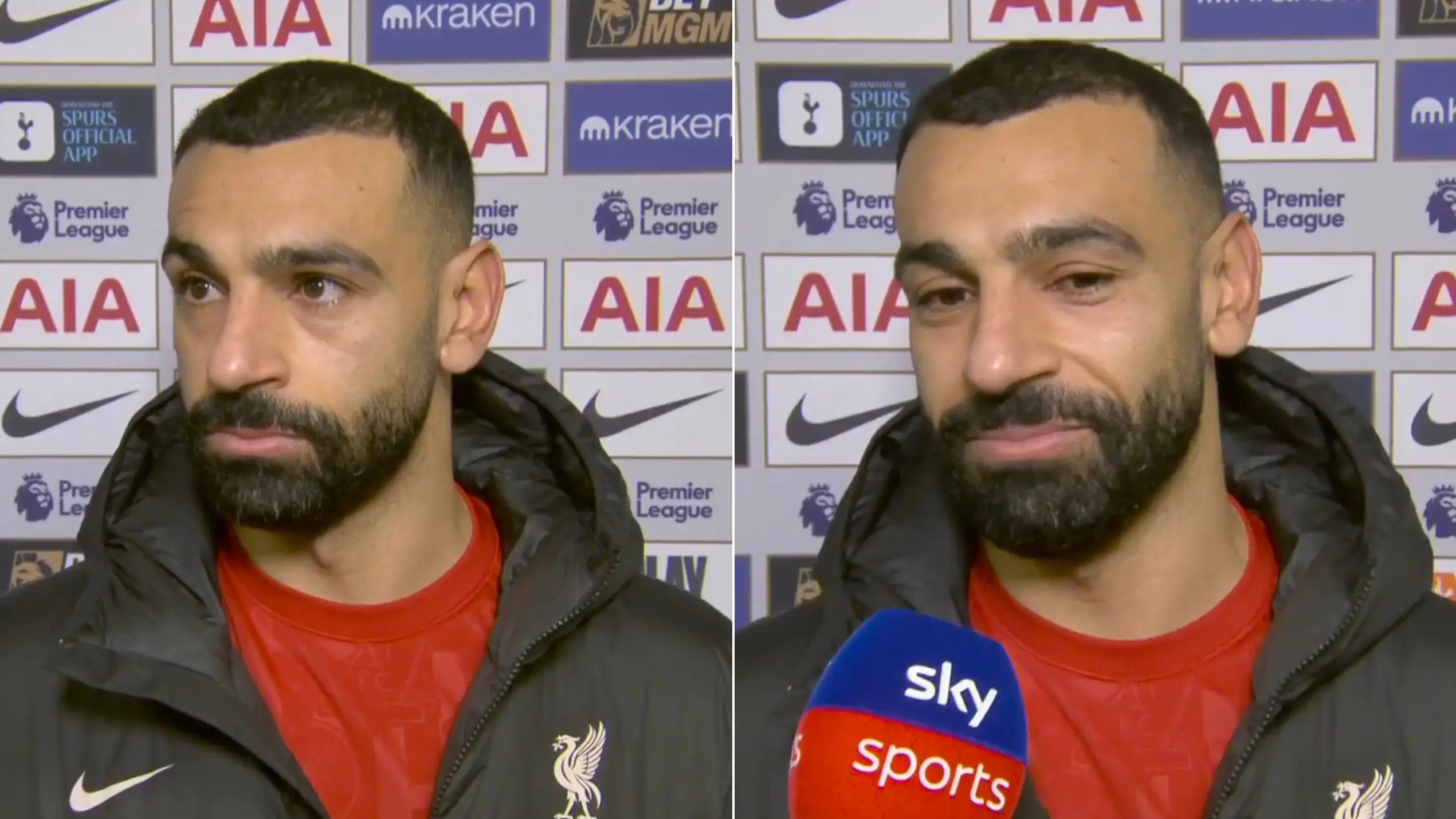 Mo Salah gives three-word response to question about his new Liverpool contract following win over Tottenham