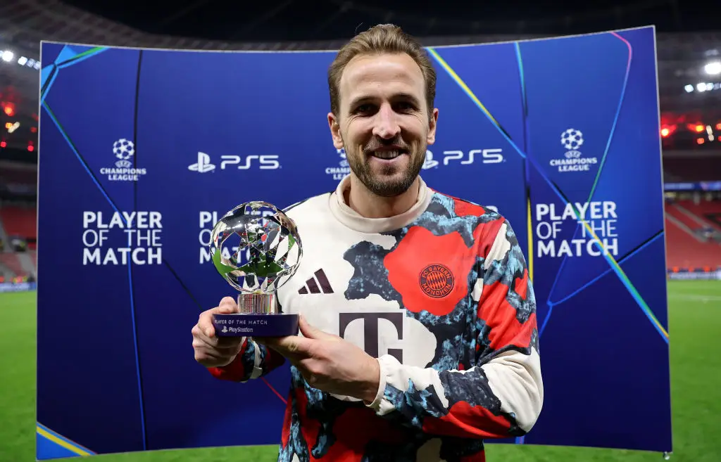 Harry Kane won Man of the Match against Bayern Leverkusen (Credit:Getty)