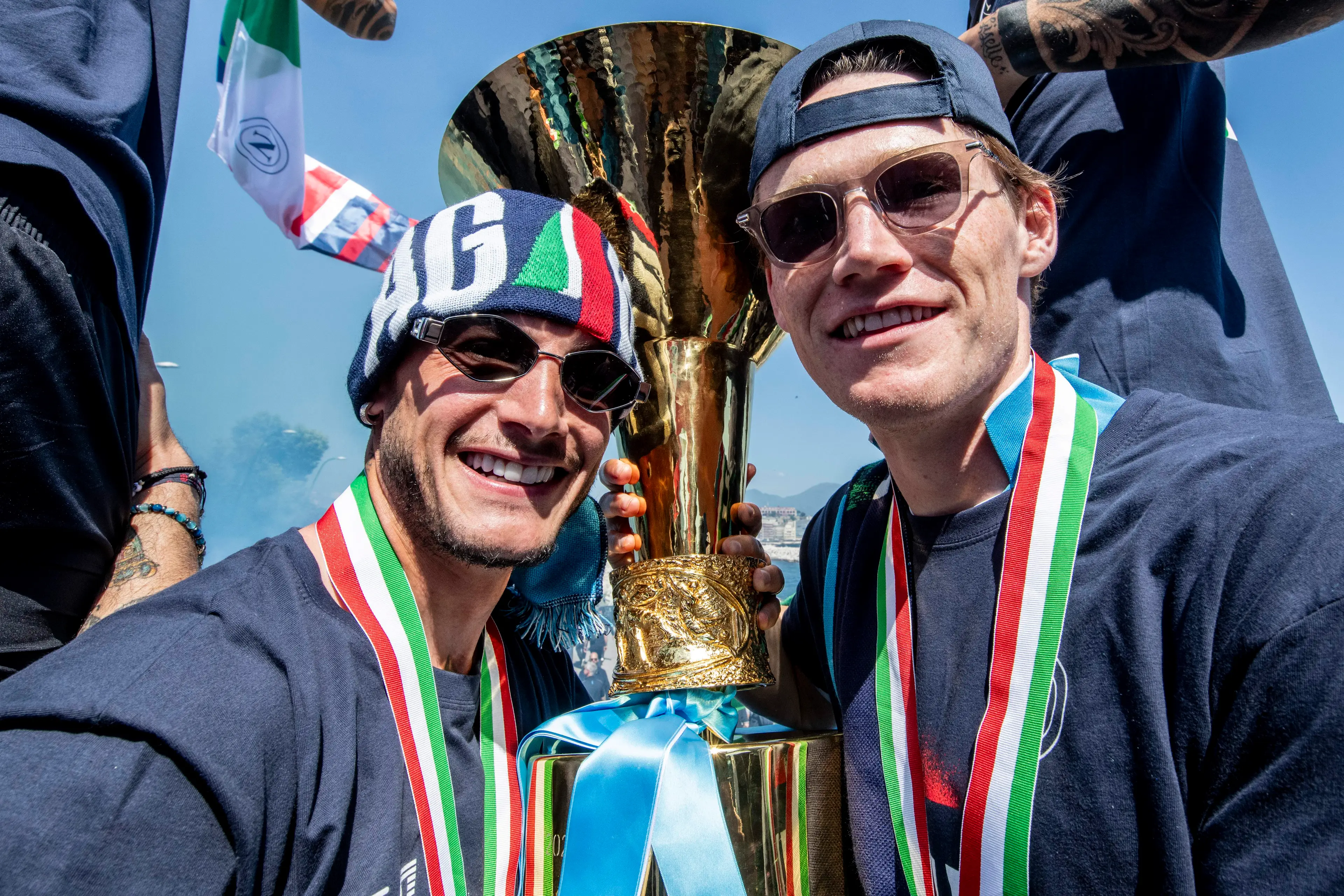 Scott McTominay enjoyed himself at Napoli's Serie A celebrations. Image: Getty