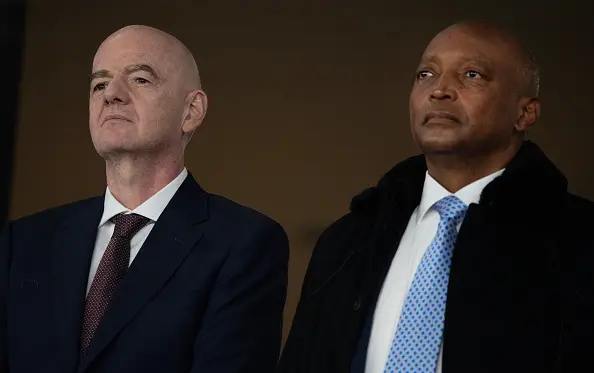 CAF president Patrice Motsepe stood alongside Gianni Infantino (Image: Getty)