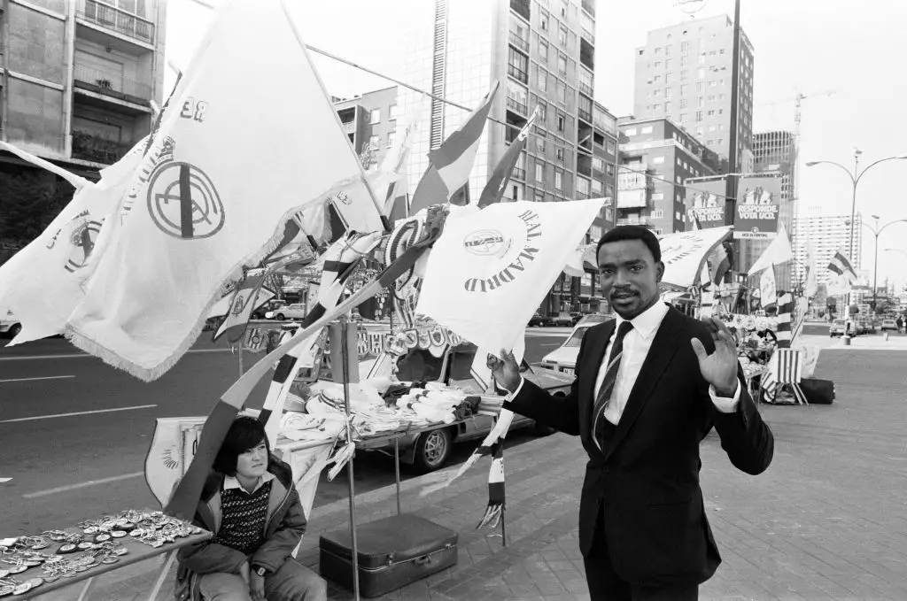 Laurie Cunningham outside the Santiago Bernabeu (Credit:Getty)