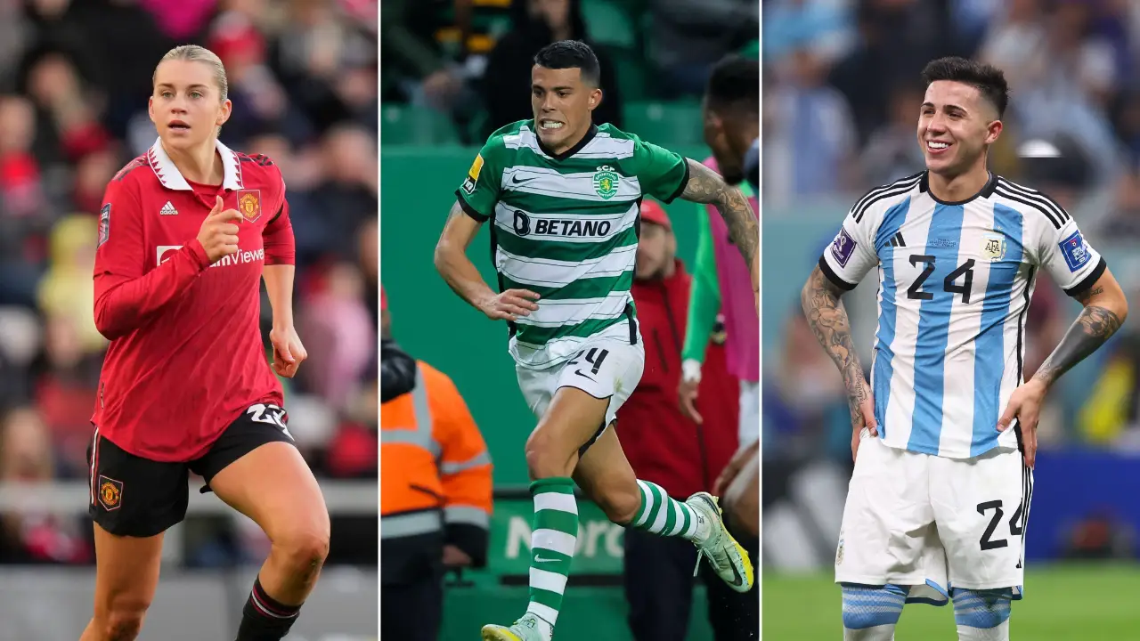 Alessia Russo, Pedro Porro and Enzo Fernandez (