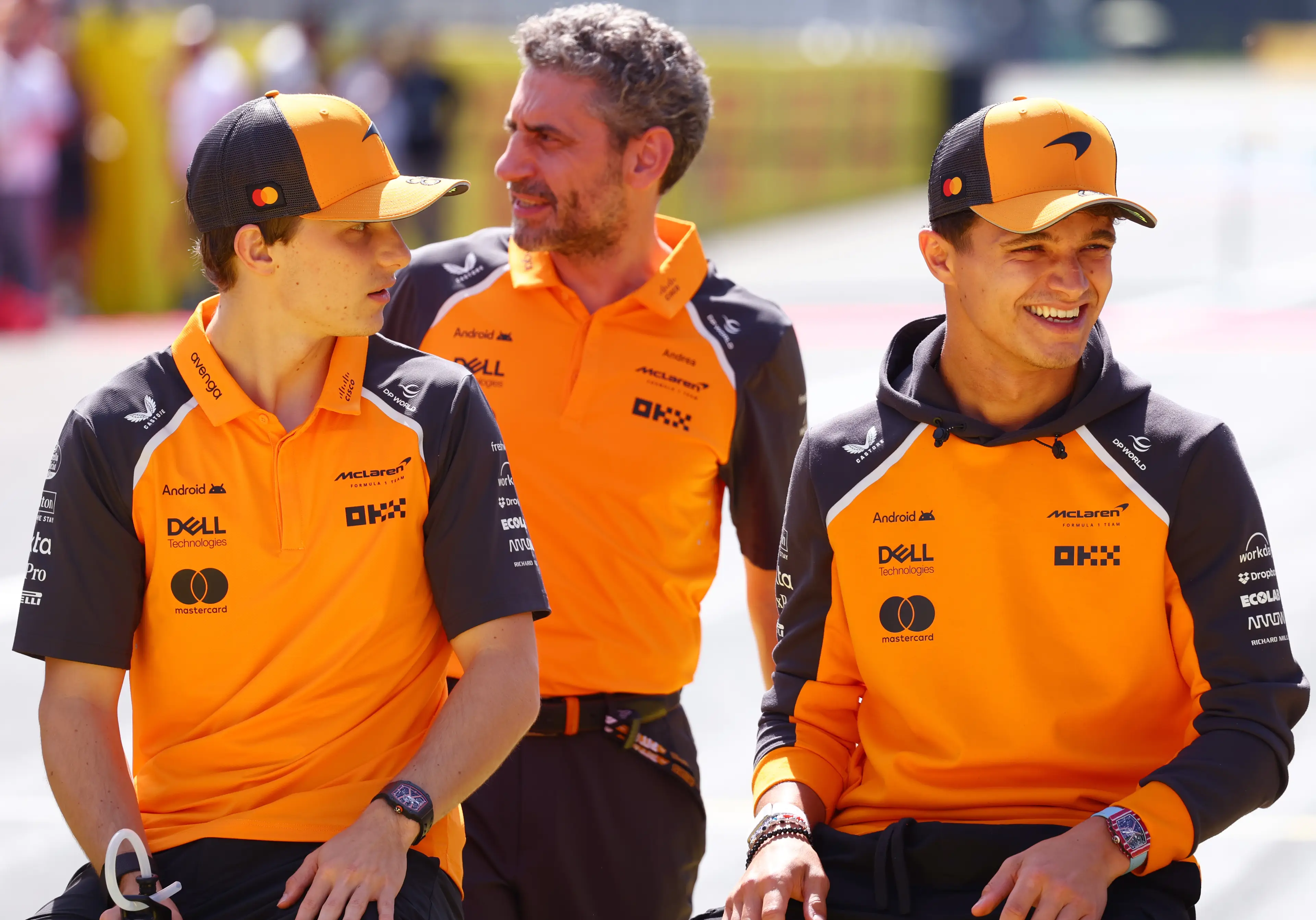 McLaren stars Lando Norris and Oscar Piastri. (Image: Clive Rose / Staff via Getty)
