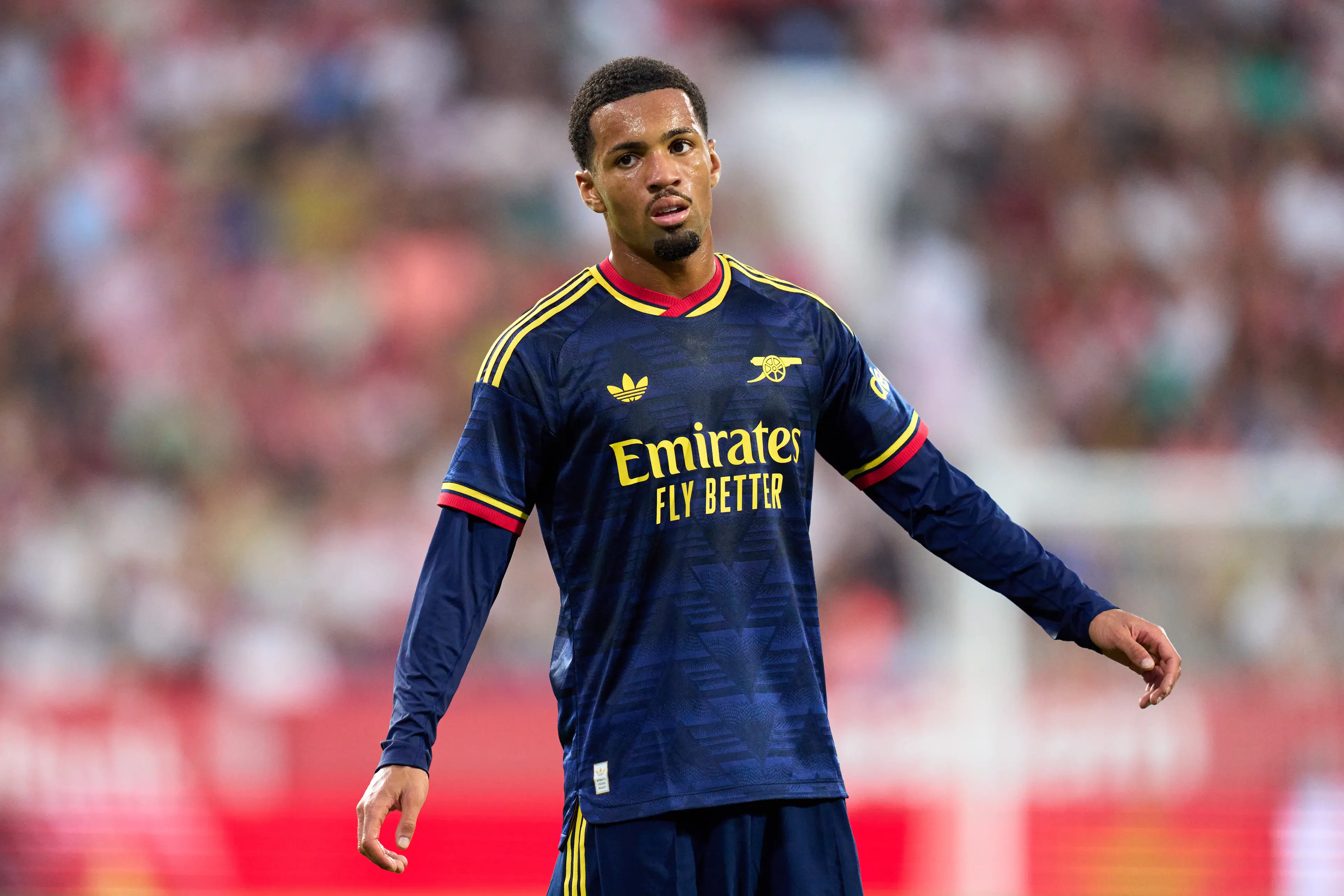 Ethan Nwaneri of Arsenal FC looks on during the pre-season friendly match between Girona FC and Arsenal FC at Montilivi Stadium on August 01, 2026 in Girona, Spain. (Getty Images)