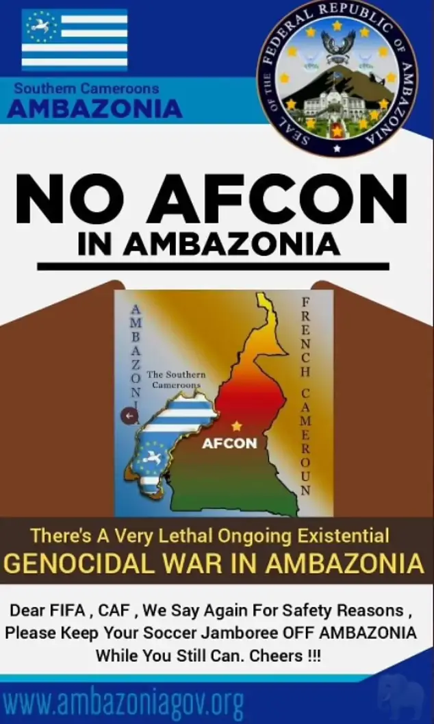 Separatist poster calling for no games in the west of the country and threatening authorities. Image: Daily Mail 