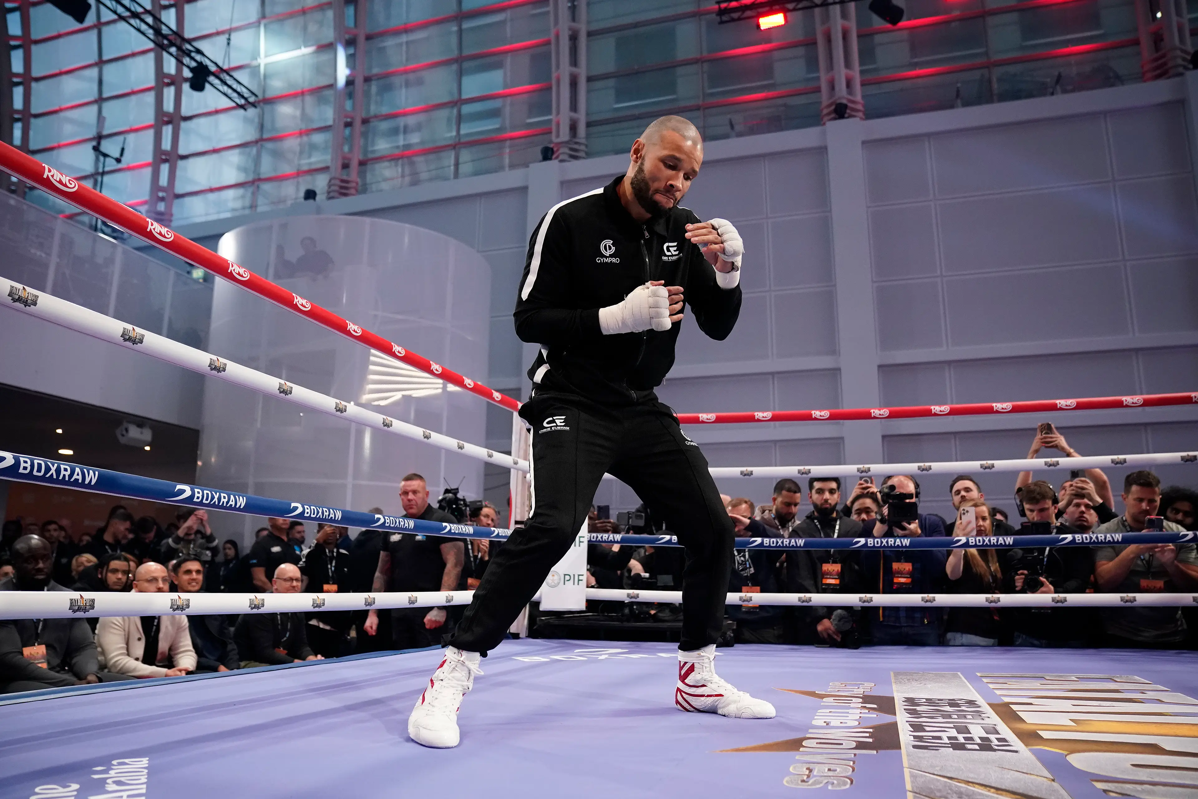 Chris Eubank Jr. during the Media Workout. Image: Getty