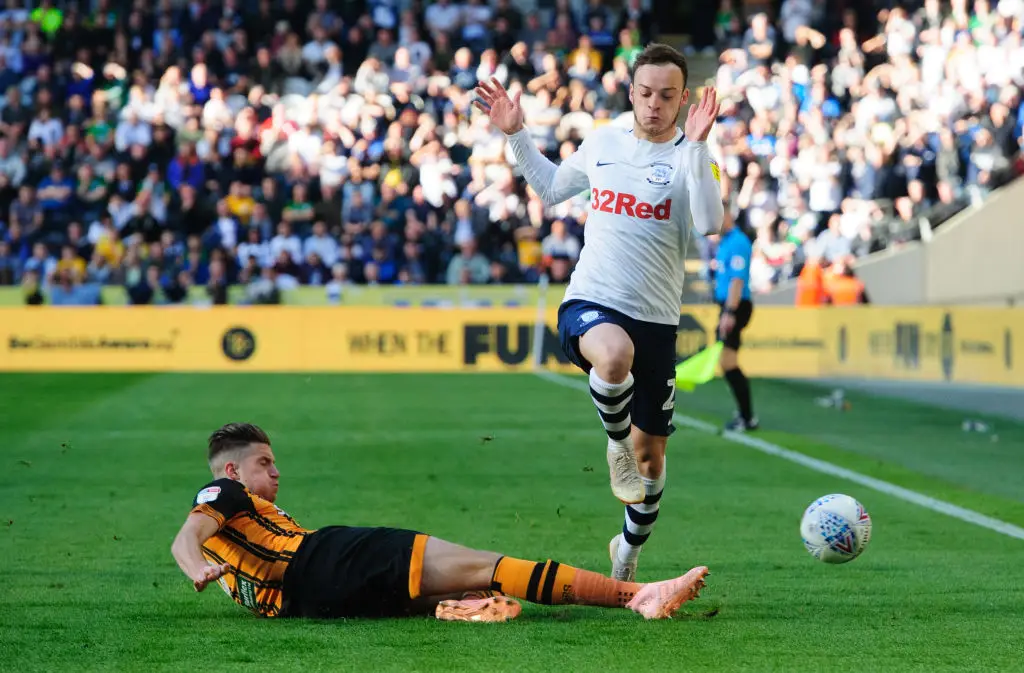 Brandon Barker in action for Preston North End against Hull City (