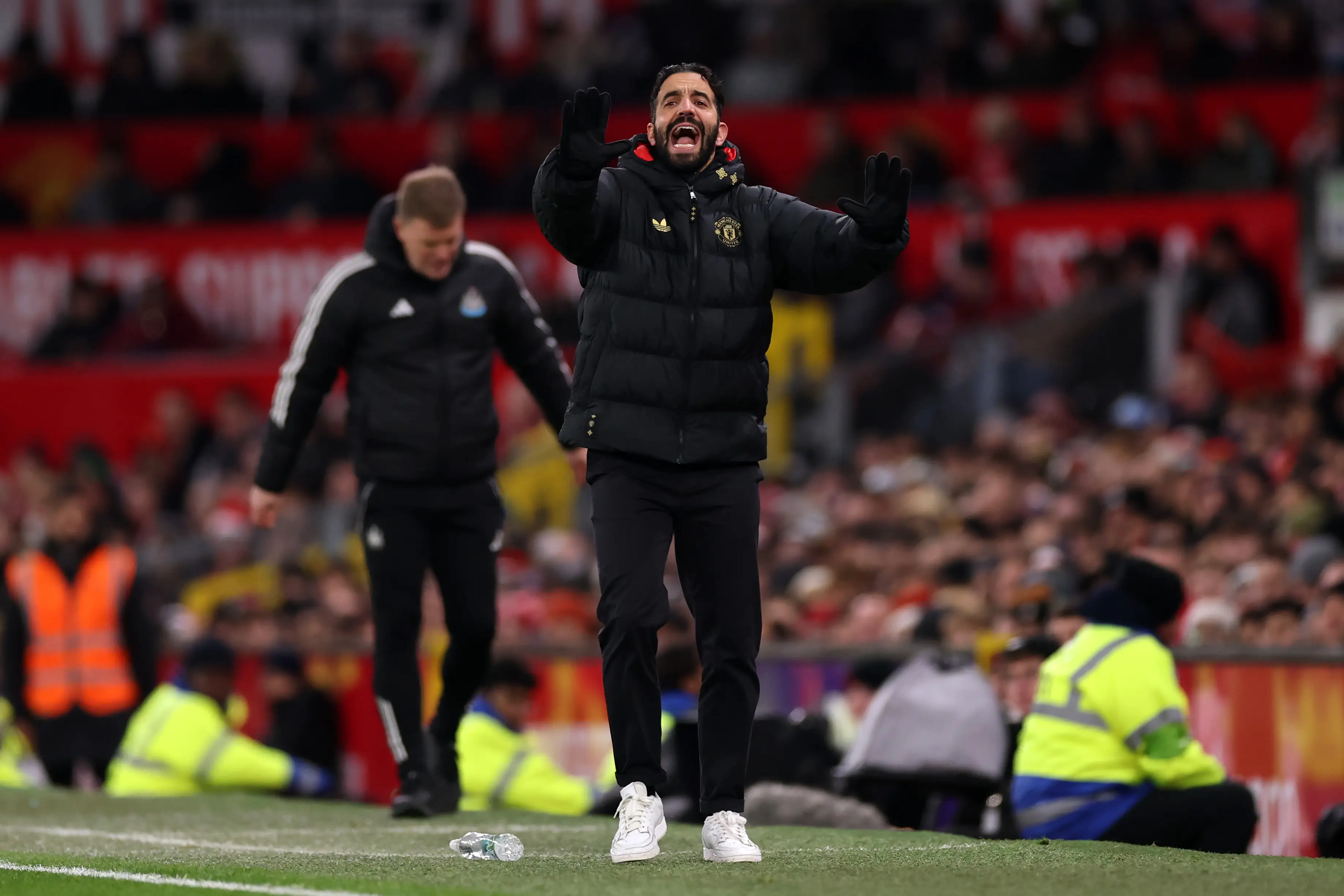 Ruben Amorim on the touchline during Manchester United vs. Newcastle United. Image: Getty 