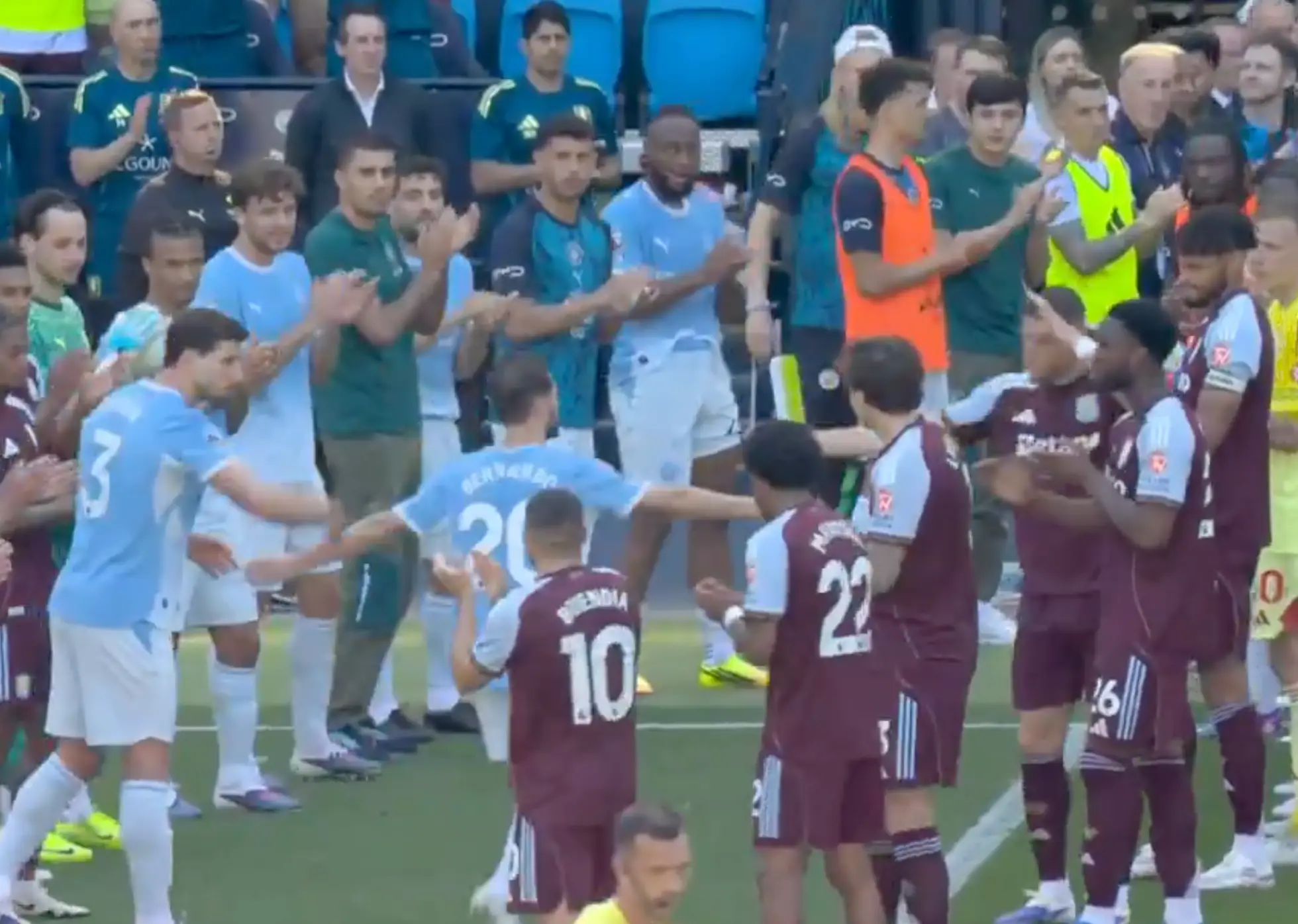 Silva received a guard of honour during his final game for Manchester City. Image credit: Sky Sports