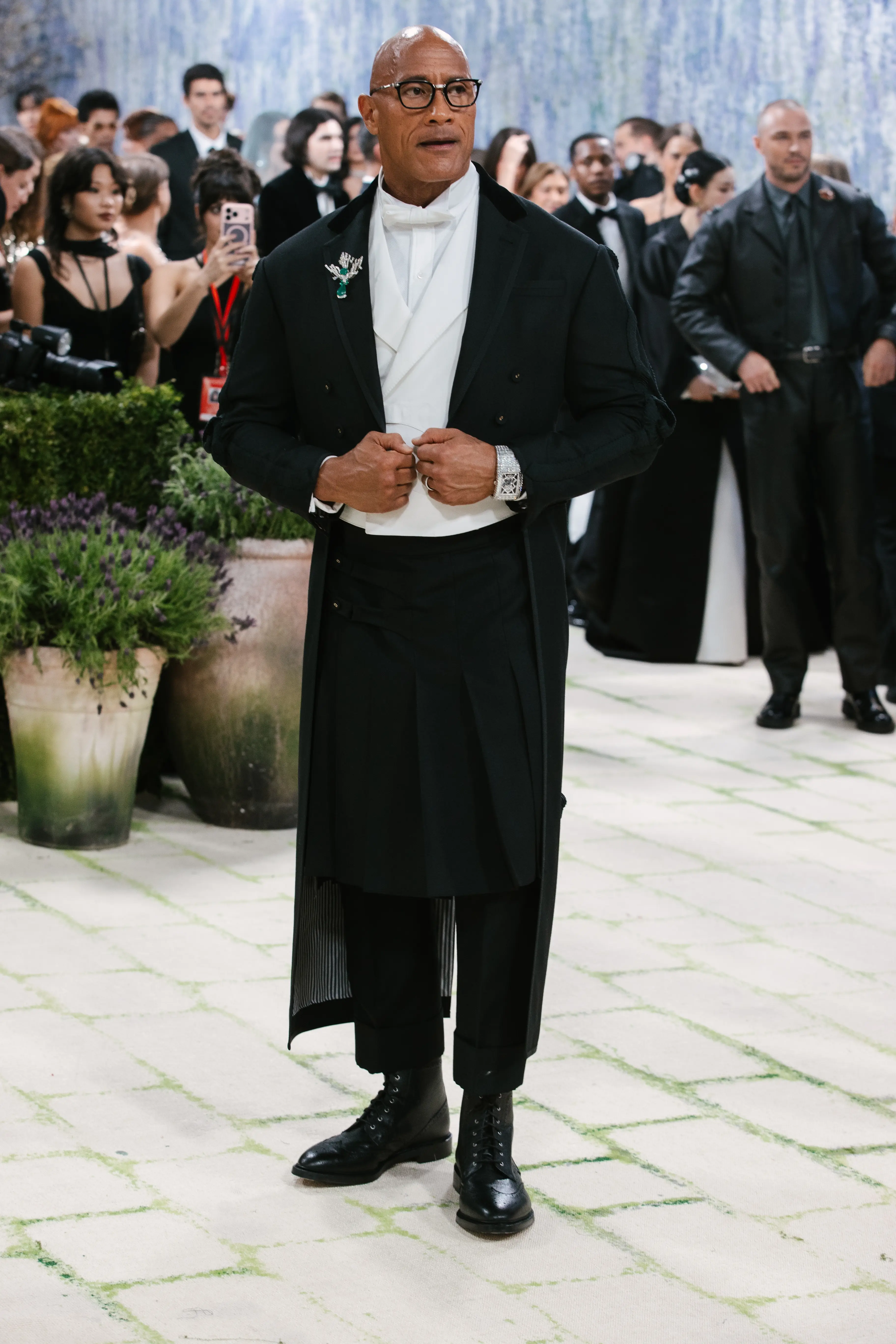 Dwayne 'The Rock' Johnson caught the eye with his Met Gala look. Image: Getty