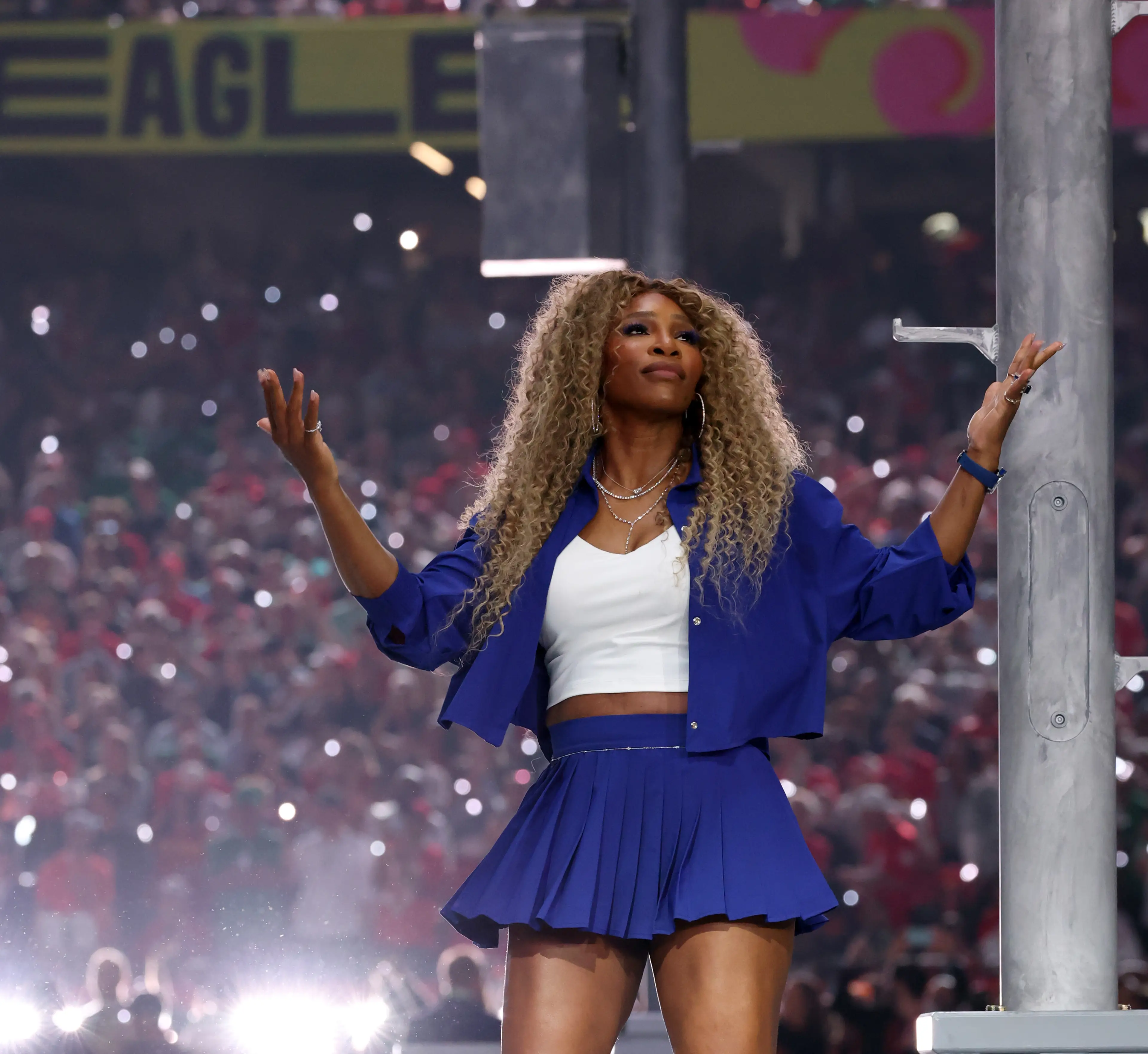 Serena Williams was involved in the Super Bowl half-time show. Image: Getty