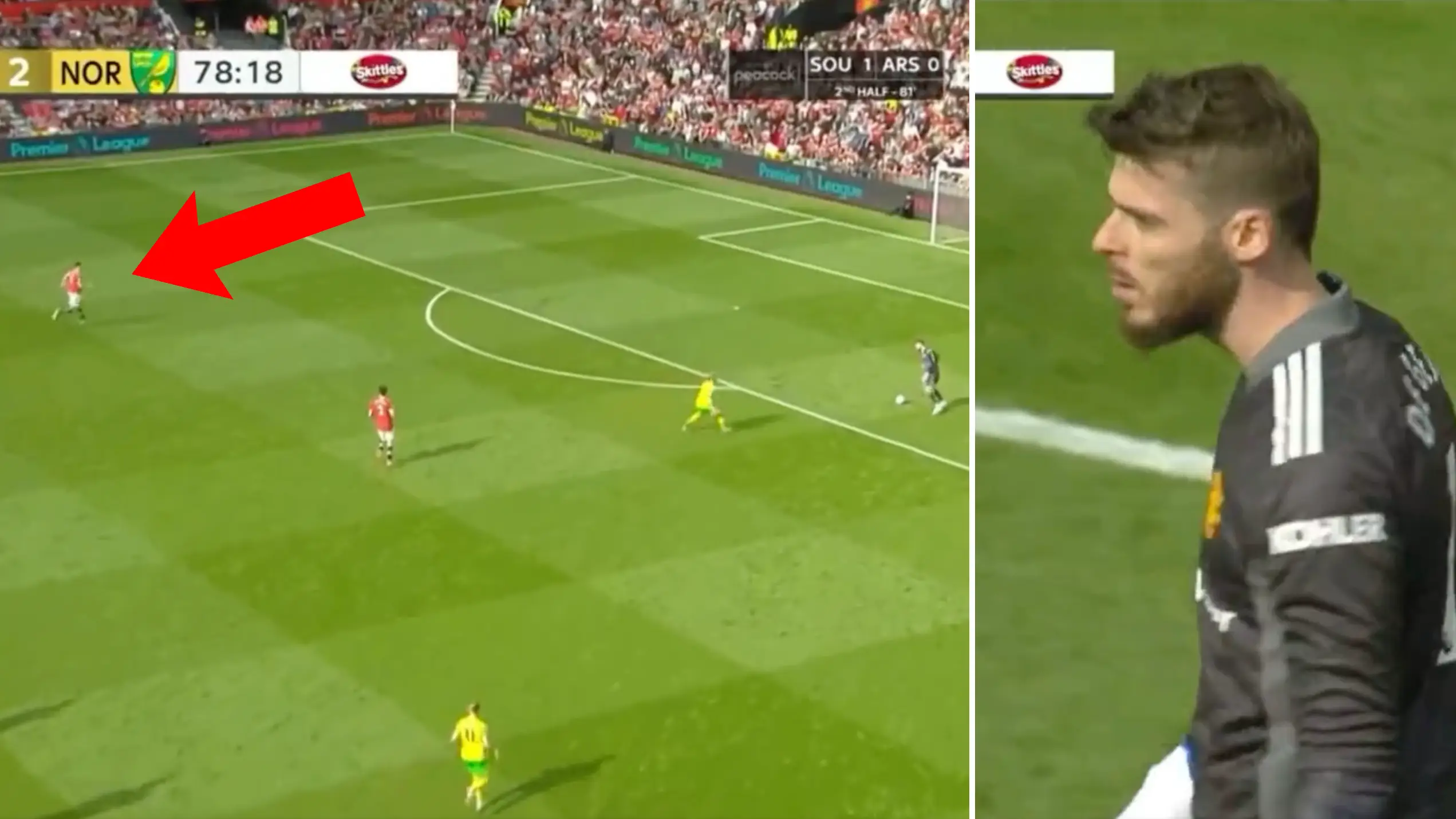 David De Gea Was Furious After Putting The Ball Out Of Play vs Norwich City, Could've Passed To Harry Maguire