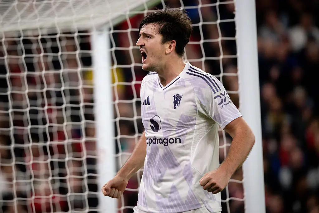 Harry Maguire scored the winning goal at Anfield. (Image: Ash Donelon/Manchester United via Getty Images)