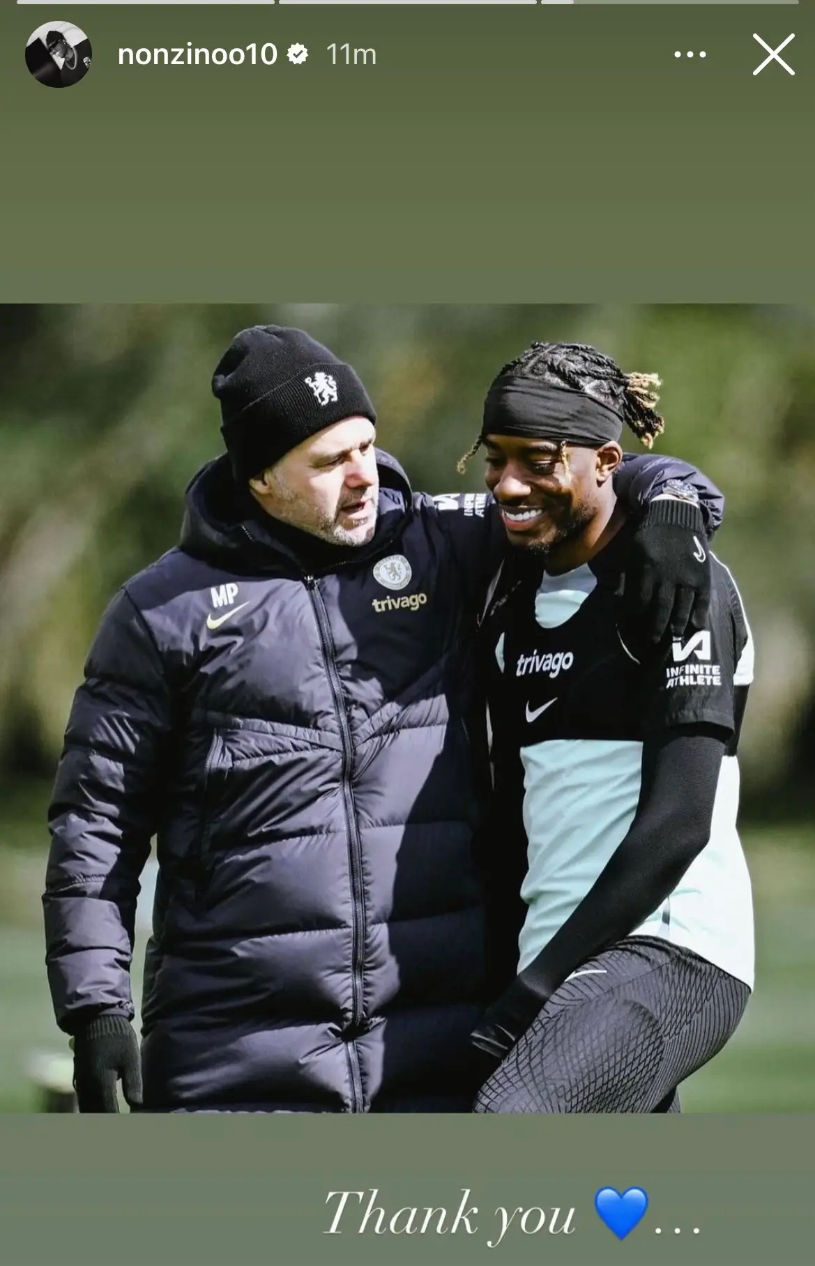 Madueke Instagram story- nonzinoo10