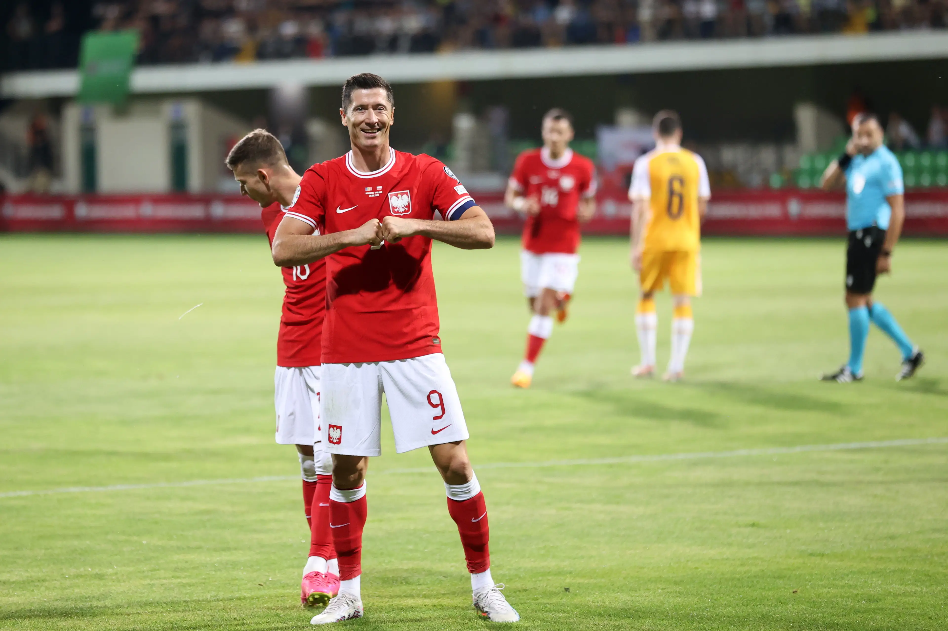 Robert Lewandowski is the only player to come close to Ronaldo and Messi when it comes to goal to game ratios. (