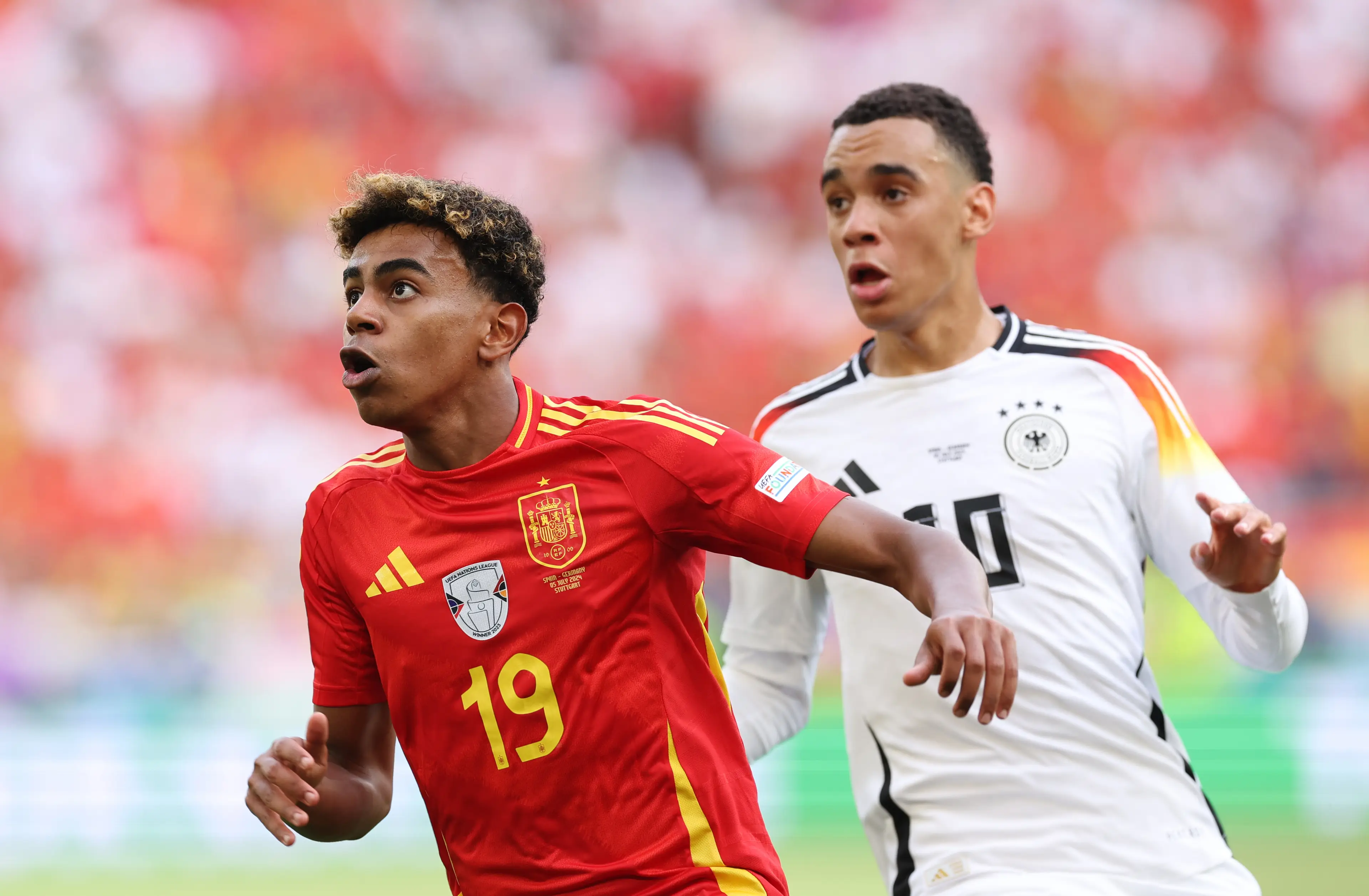 Lamine Yamal picked Jamal Musiala as the player he'd sign for Barcelona. Image: Getty