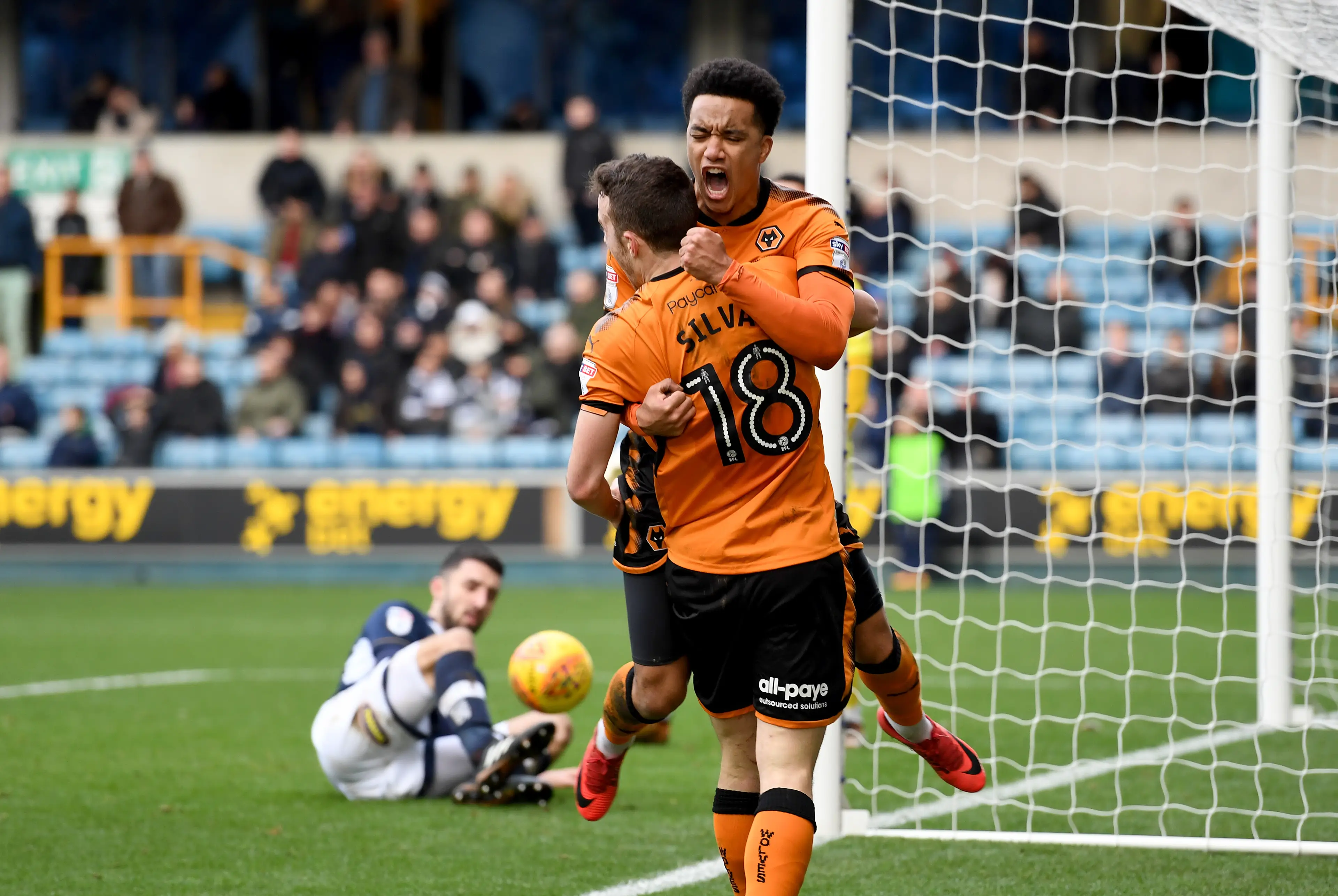 Jota wore 'Silva' on the back of his shirt at Wolves. Image: Getty