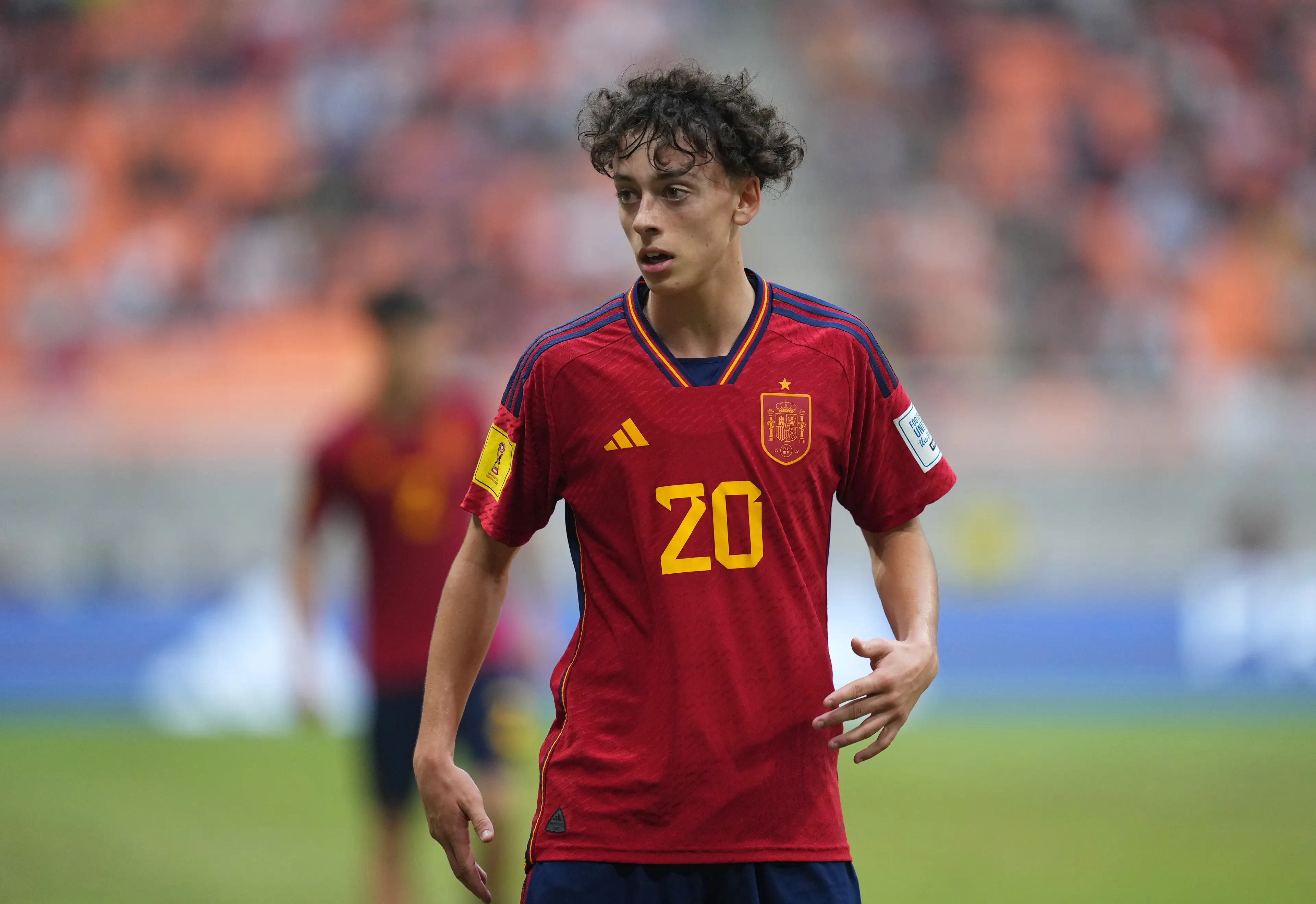 Paulo Iago in action for Spain's Under-17 side.