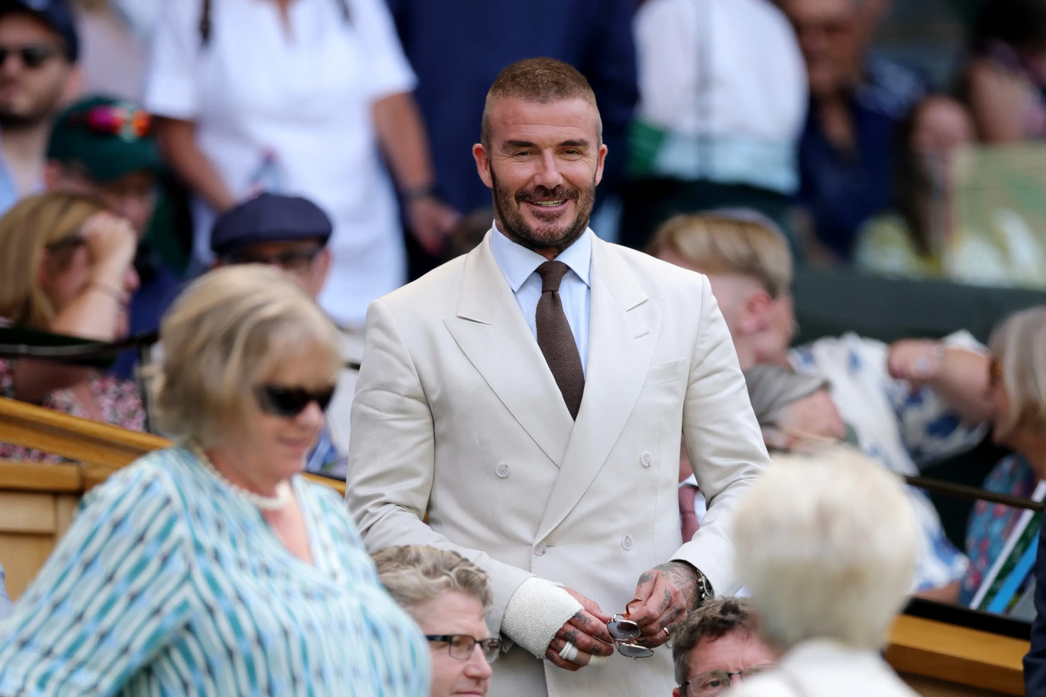 David Beckham received an invite into the royal box for this year's Wimbledon. Image: Getty