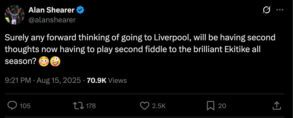 Image: Twitter/@alanshearer